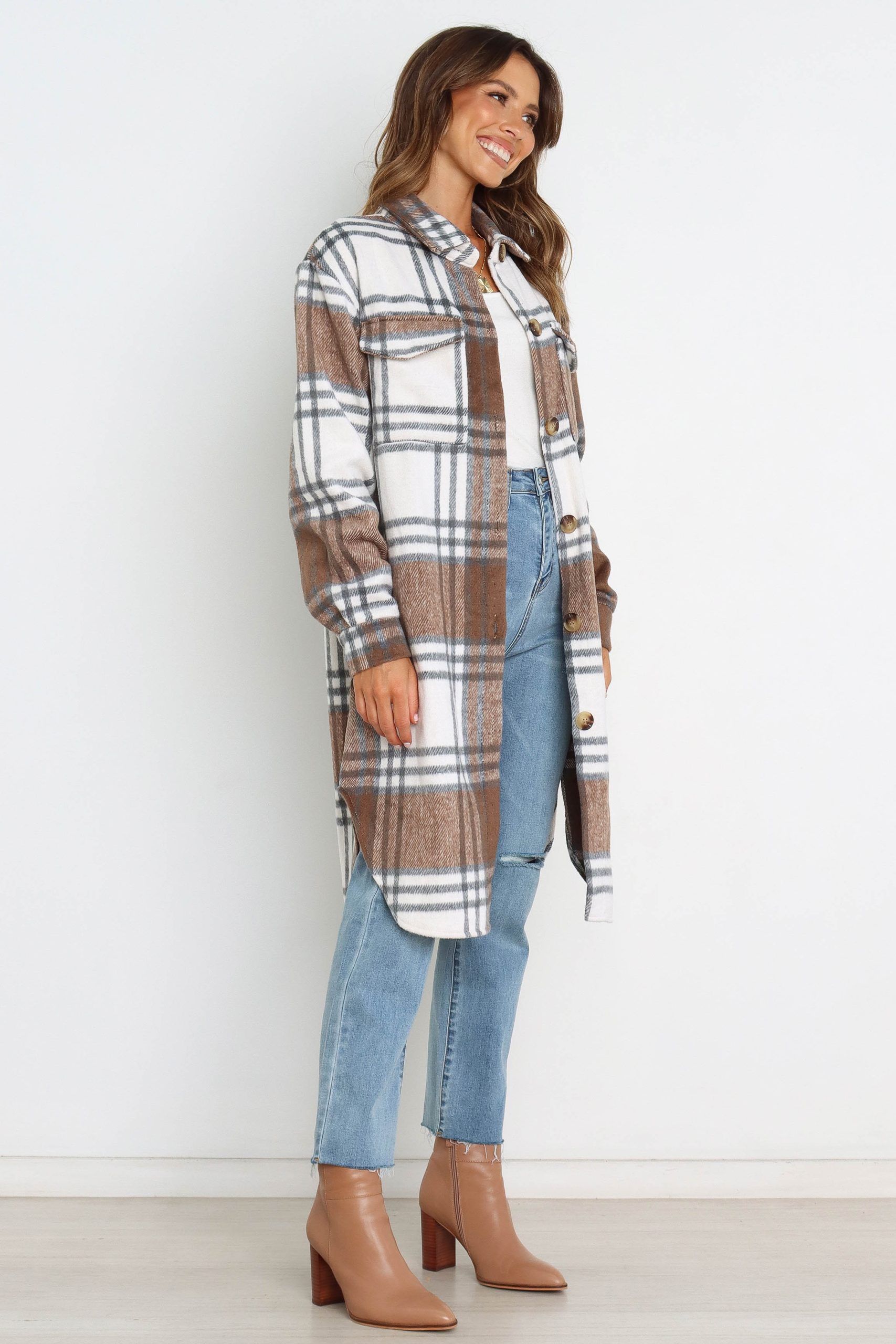 Dion Shacket - Brown Check - Image 7