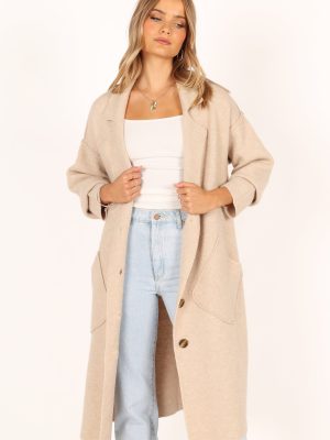 Ivy Button Front Coatigan - Oatmeal