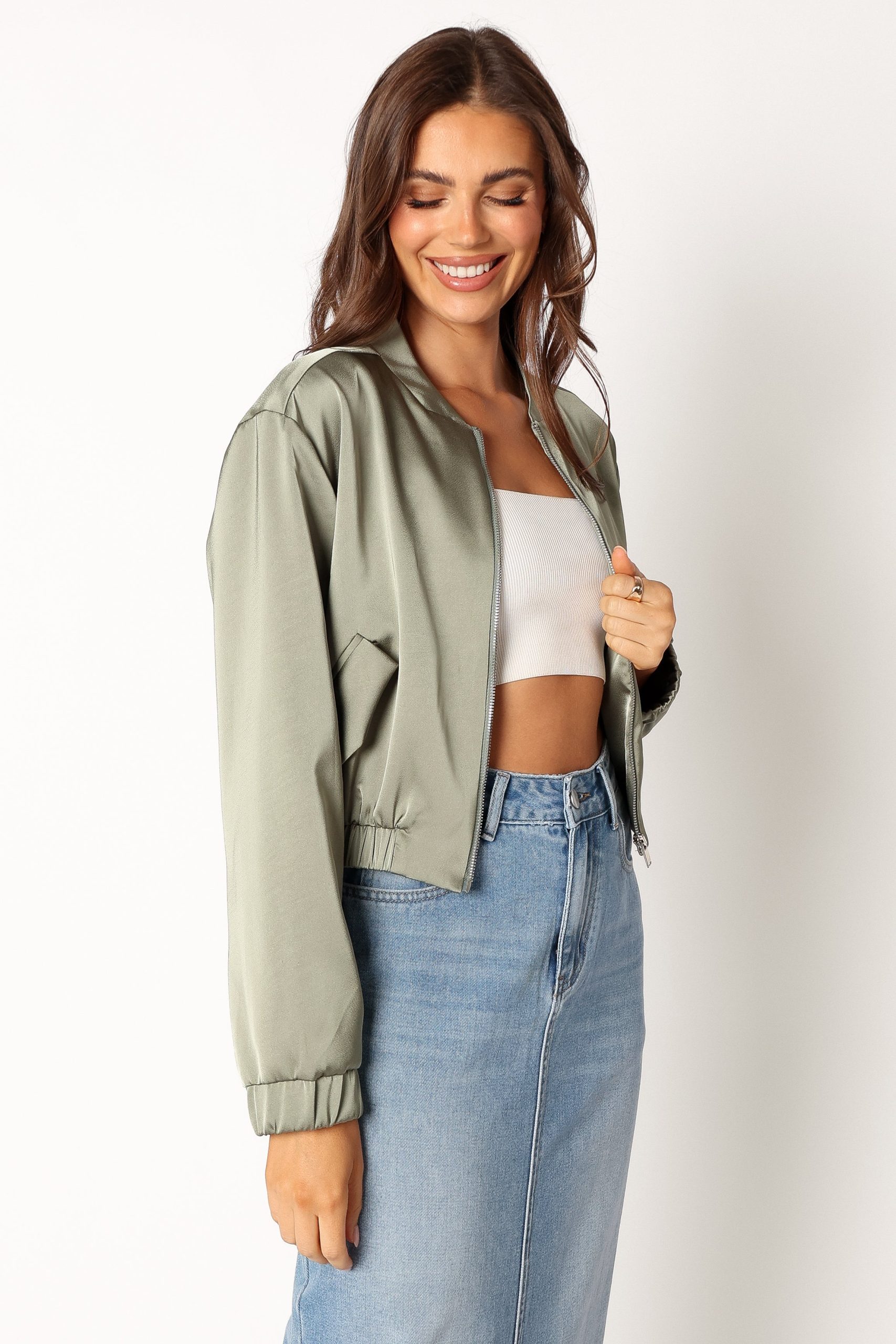 Kyra Bomber Jacket - Sage - Image 6