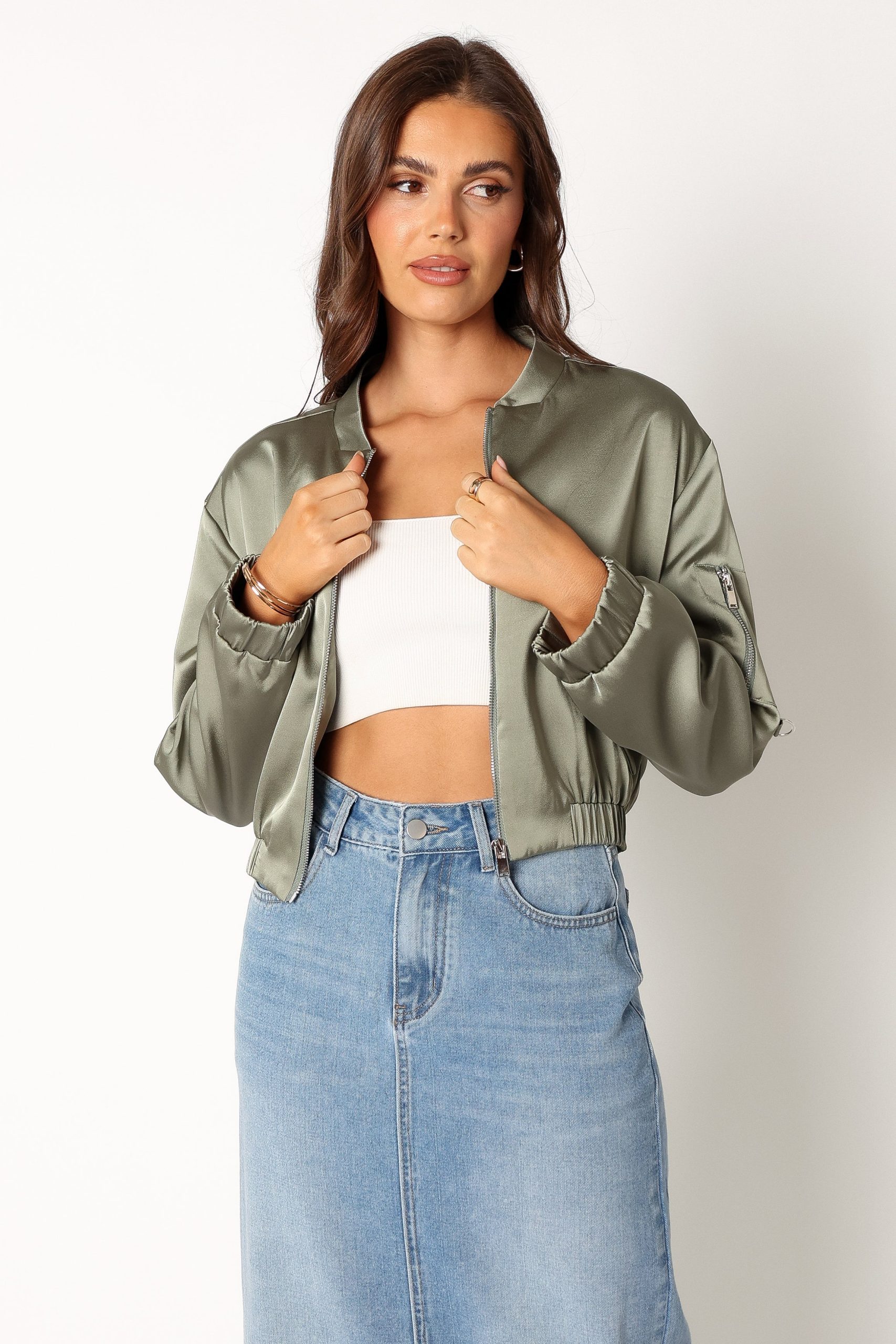 Kyra Bomber Jacket - Sage - Image 7