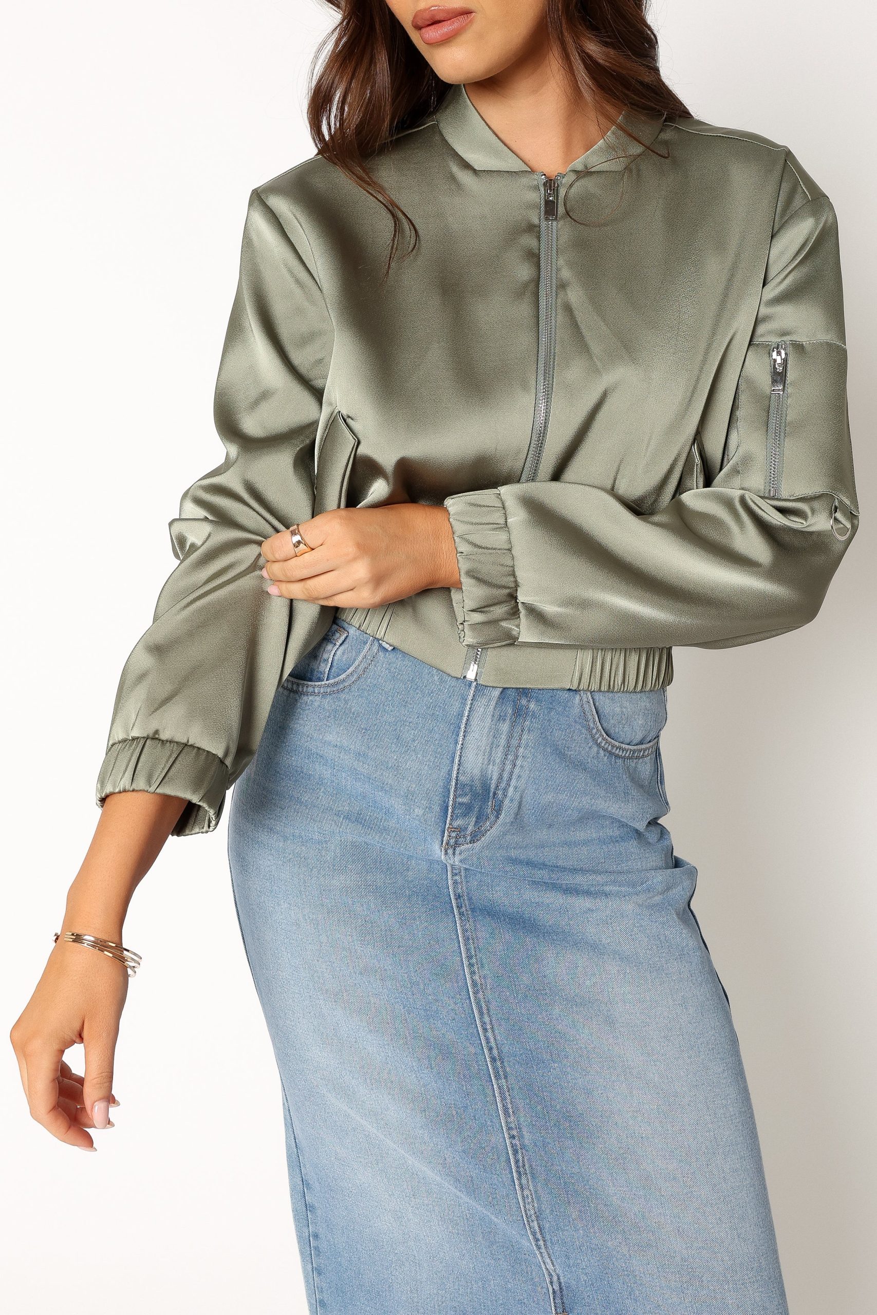 Kyra Bomber Jacket - Sage - Image 9