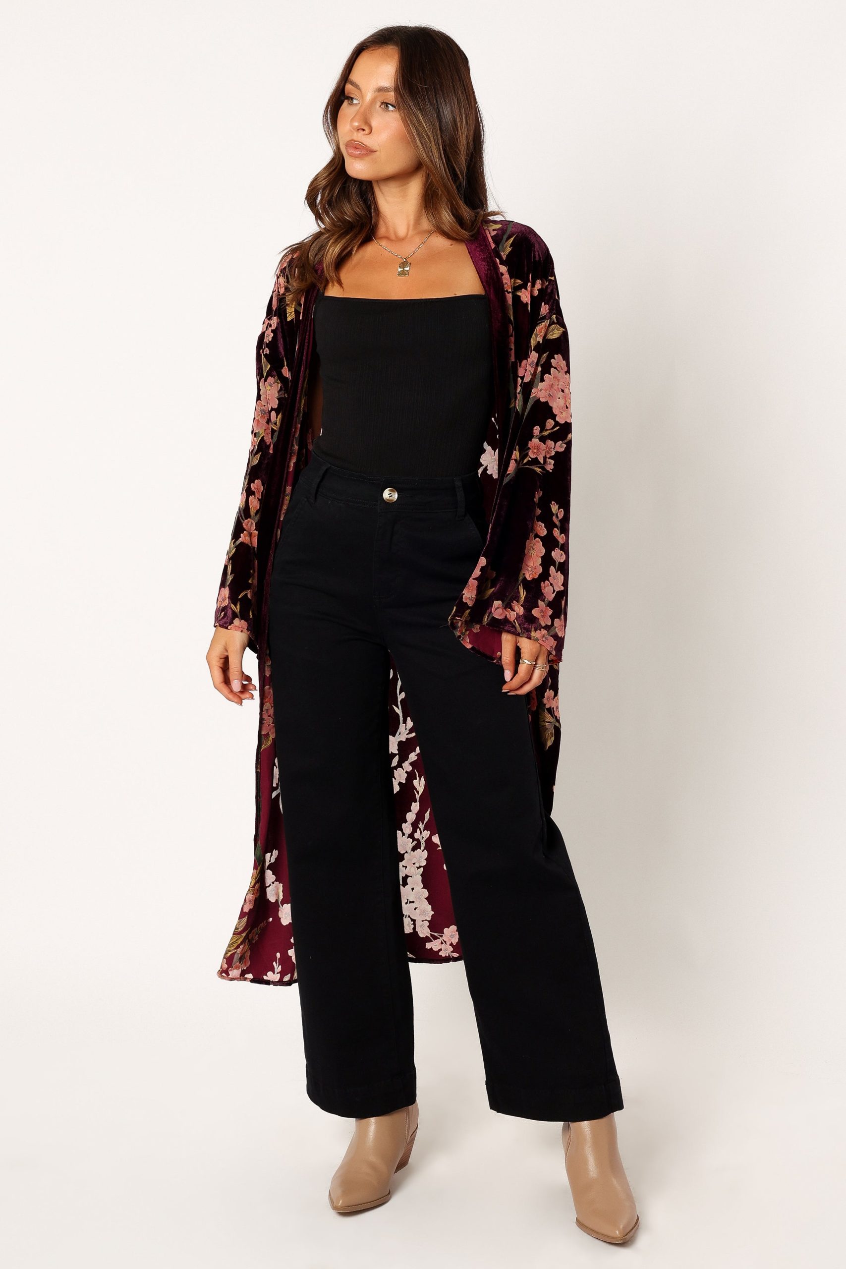 Lennon Velvet Duster - Floral - Image 2
