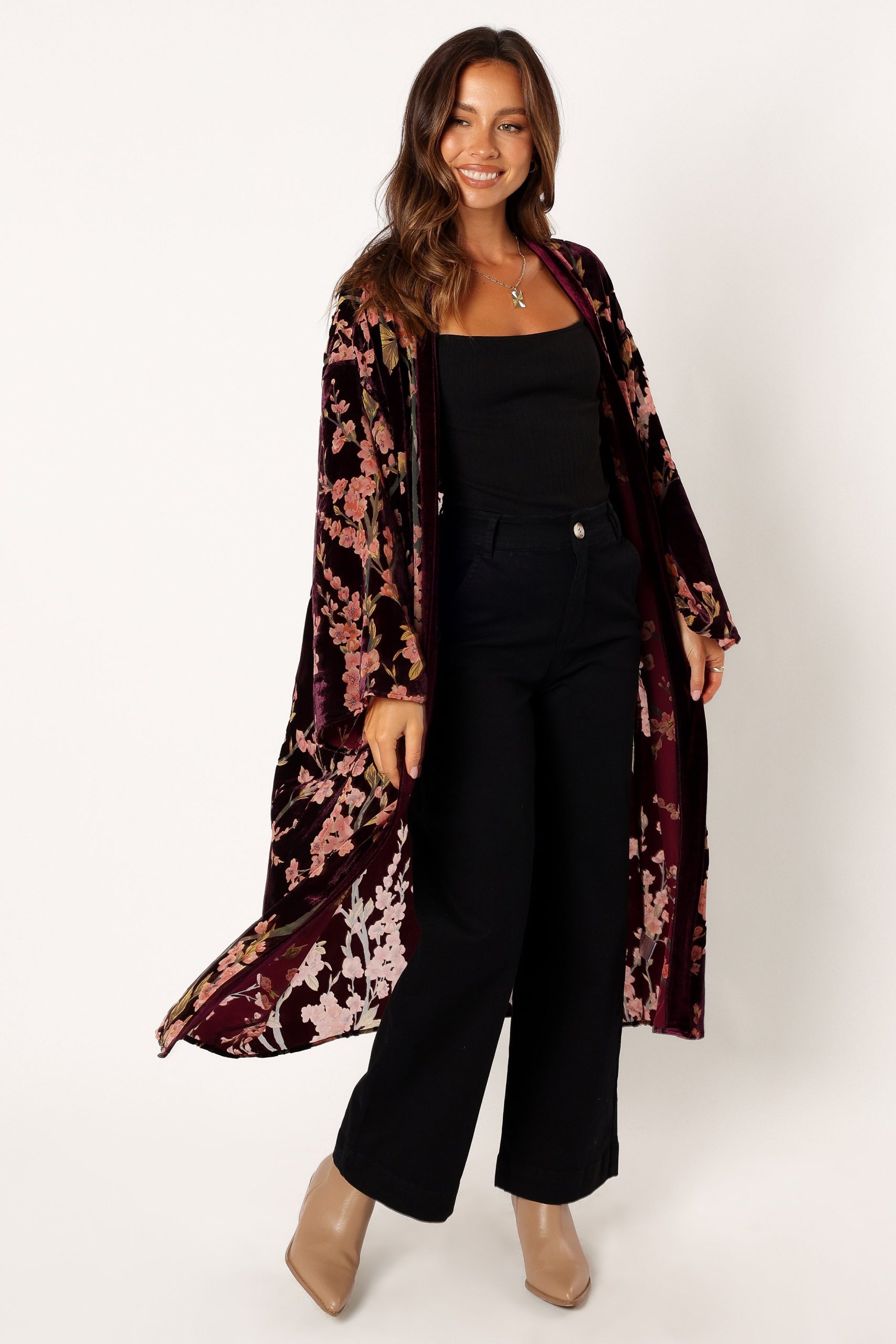 Lennon Velvet Duster - Floral - Image 3