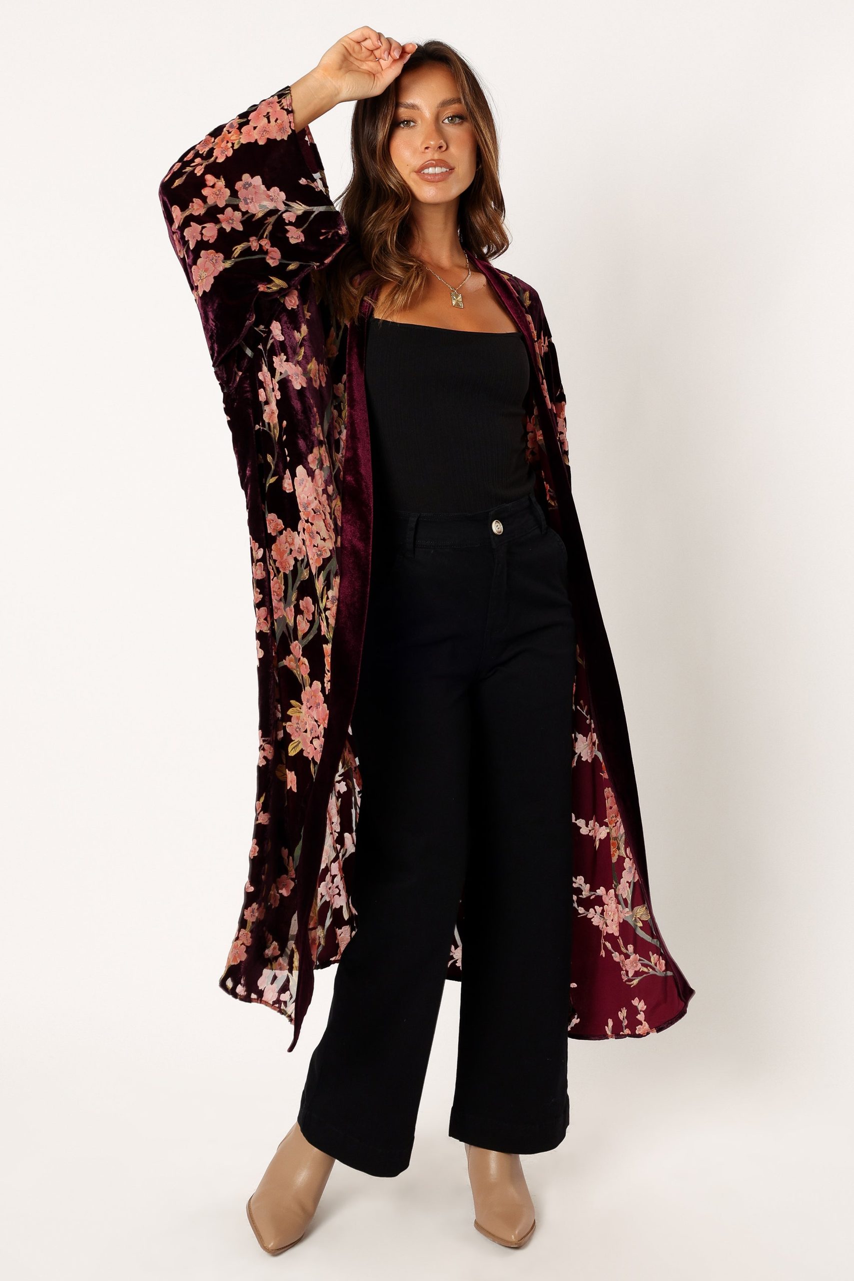 Lennon Velvet Duster - Floral - Image 4