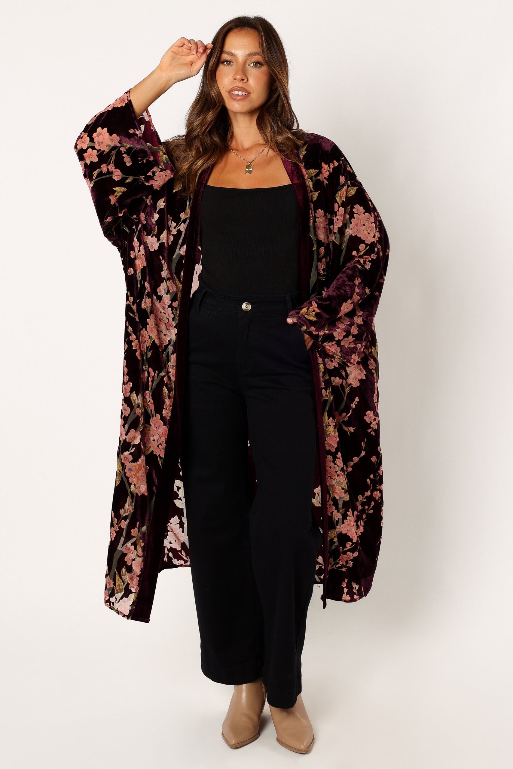 Lennon Velvet Duster - Floral - Image 7