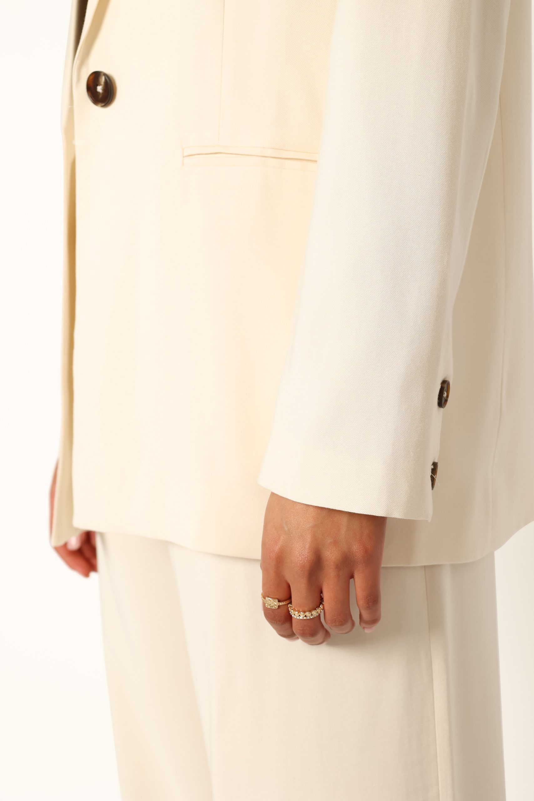 Noelle Oversized Blazer - Cream - Image 10