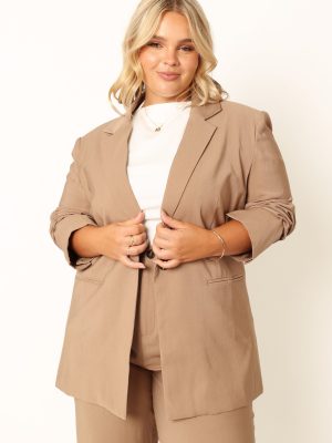Noelle Oversized Blazer - Light Brown