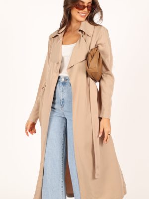 Robyn Tie Front Trench Coat - Beige