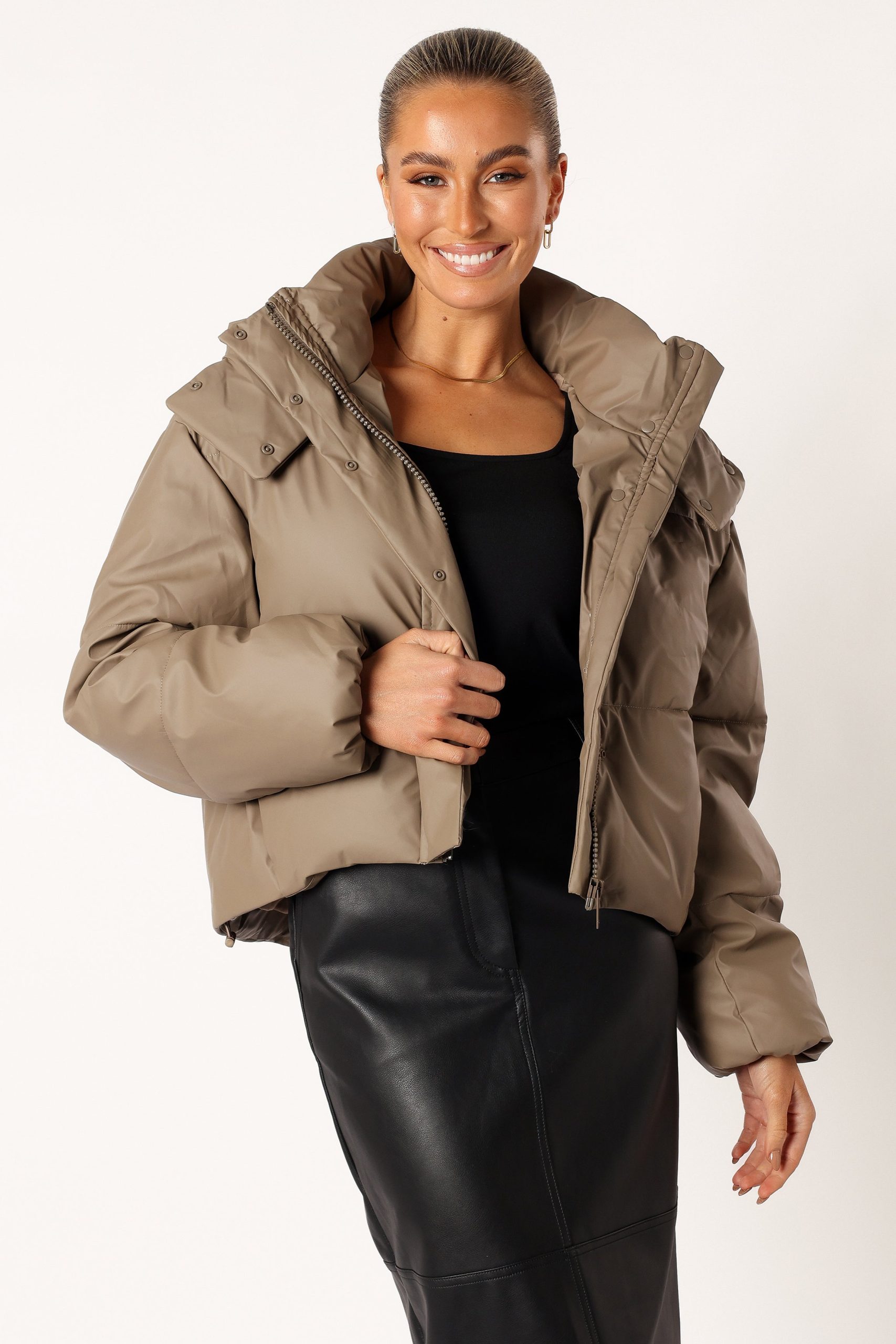 Tania Puffer Jacket - Mocha - Image 2