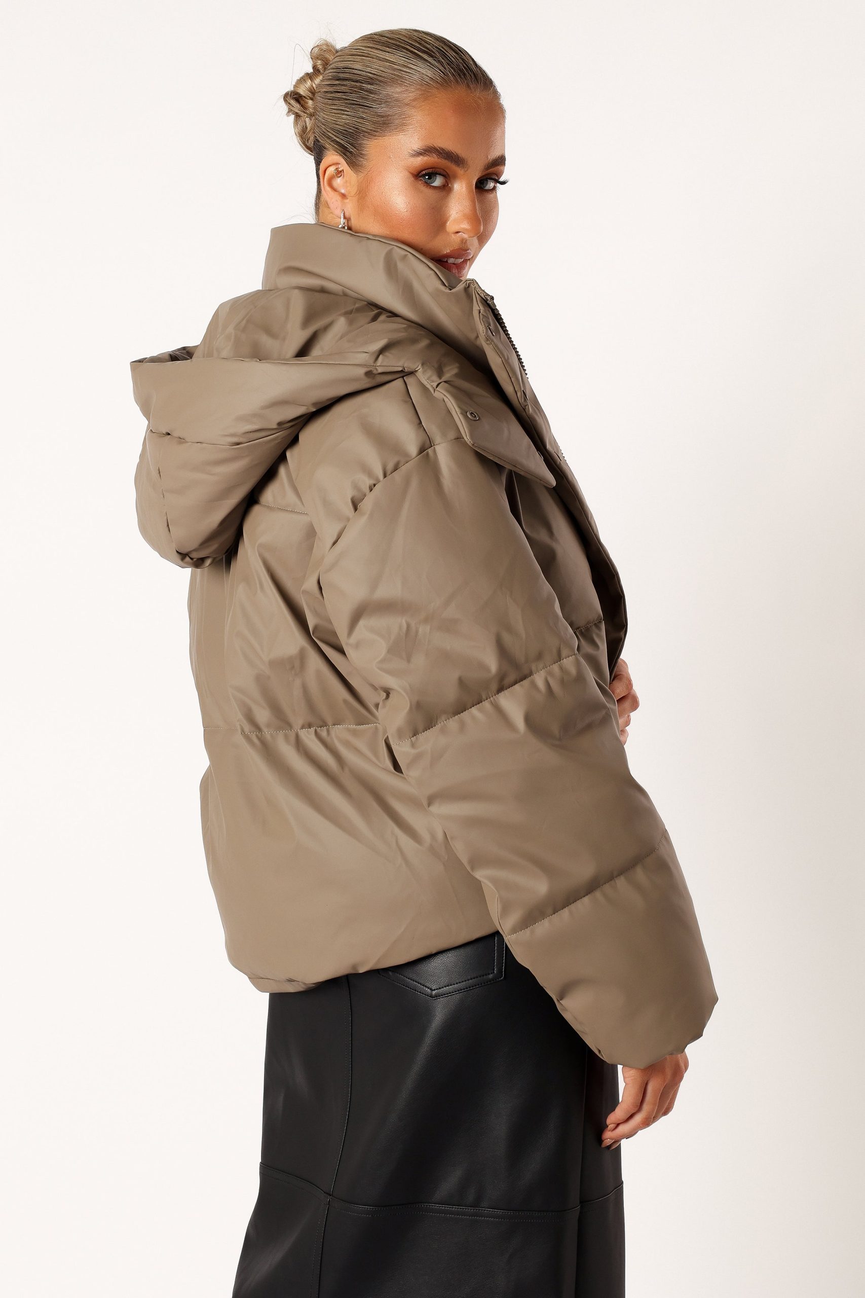 Tania Puffer Jacket - Mocha - Image 4