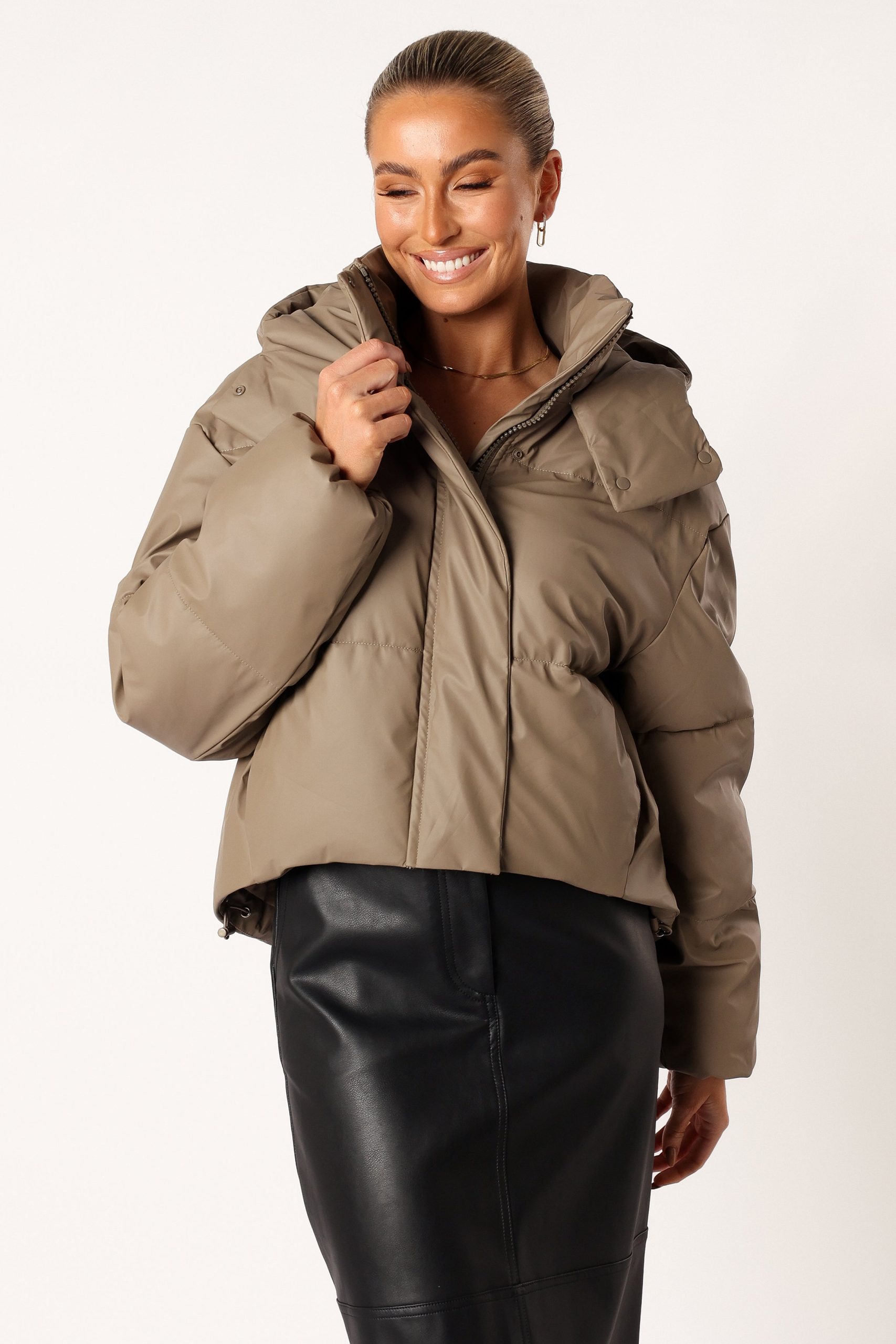 Tania Puffer Jacket - Mocha - Image 7