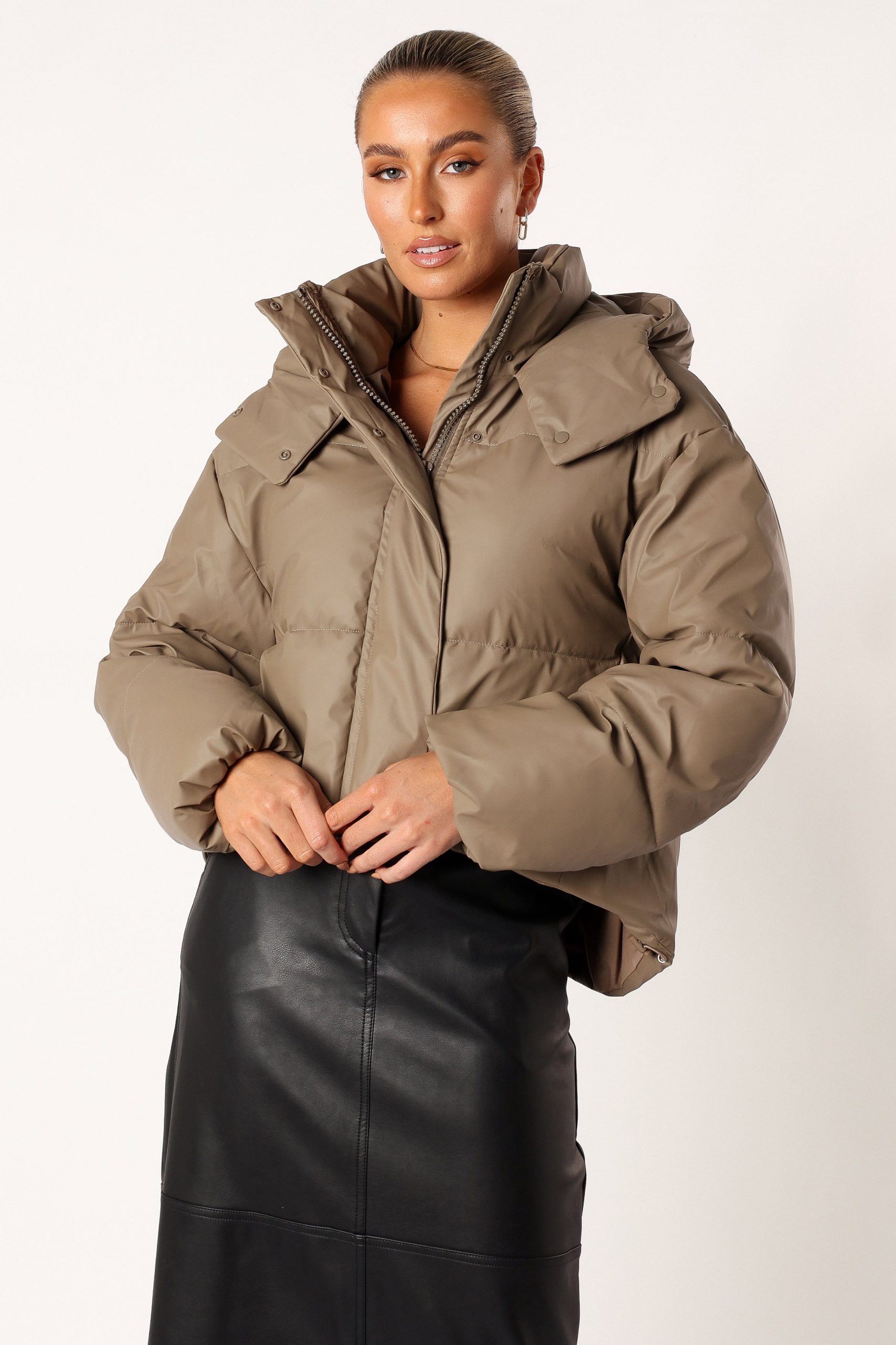Tania Puffer Jacket - Mocha - Image 8