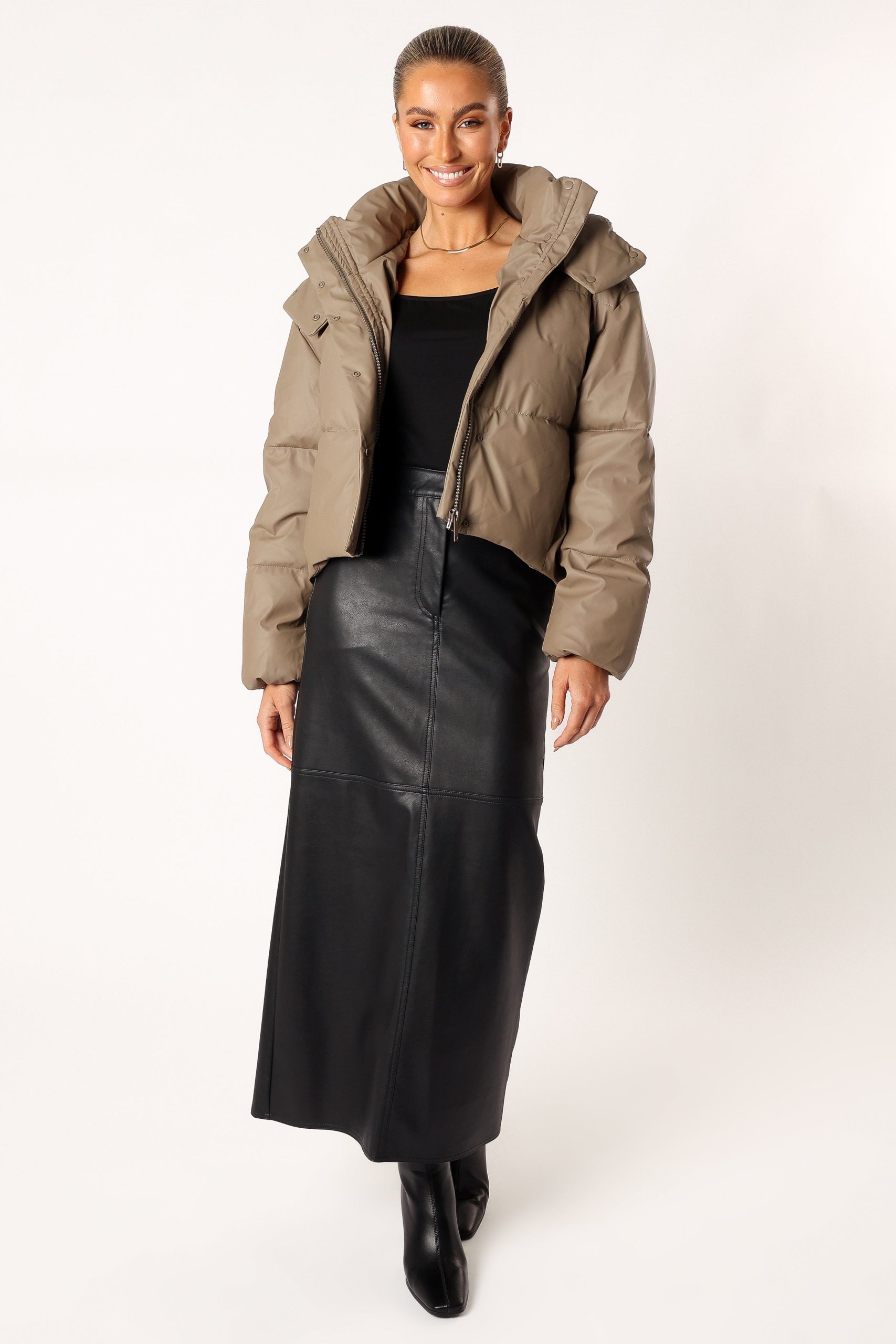 Tania Puffer Jacket - Mocha - Image 9