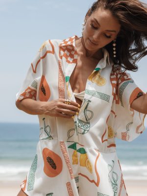 Sebastian Romper - White Orange