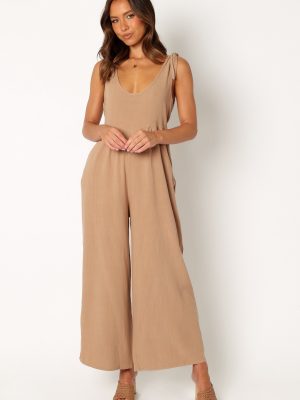 Ayla Linen Jumpsuit - Mocha