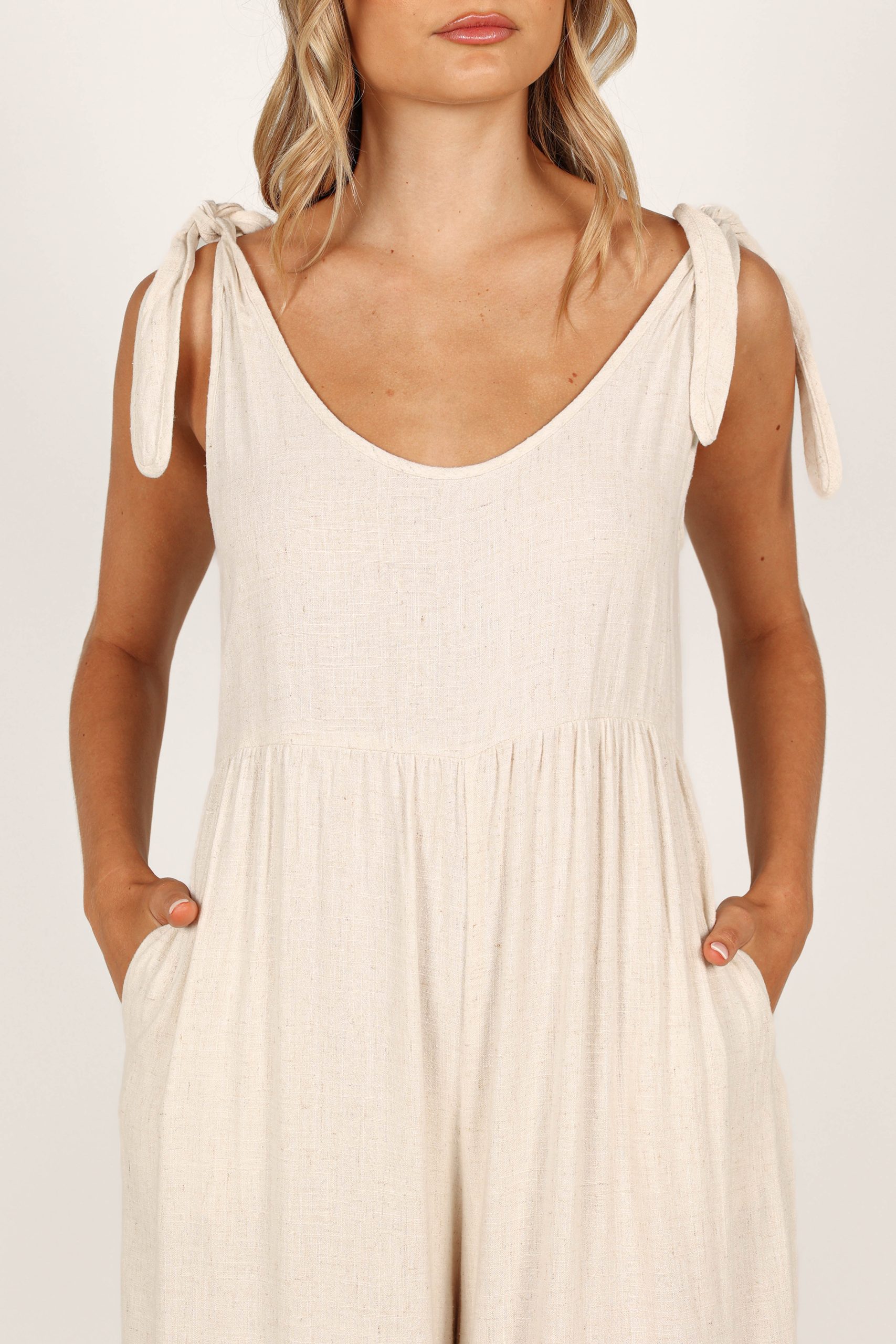 Ayla Linen Jumpsuit - Oatmeal - Image 6