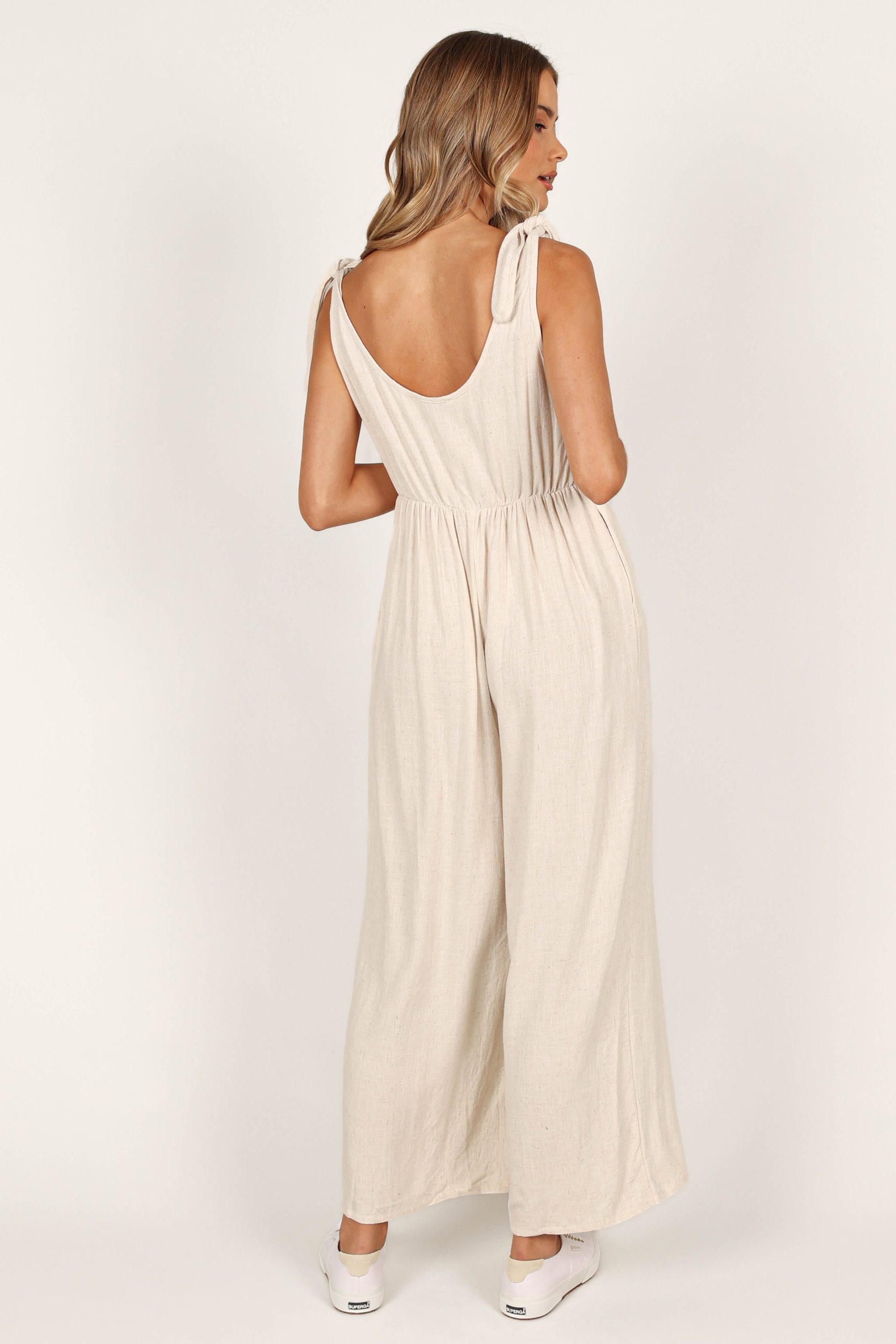 Ayla Linen Jumpsuit - Oatmeal - Image 4