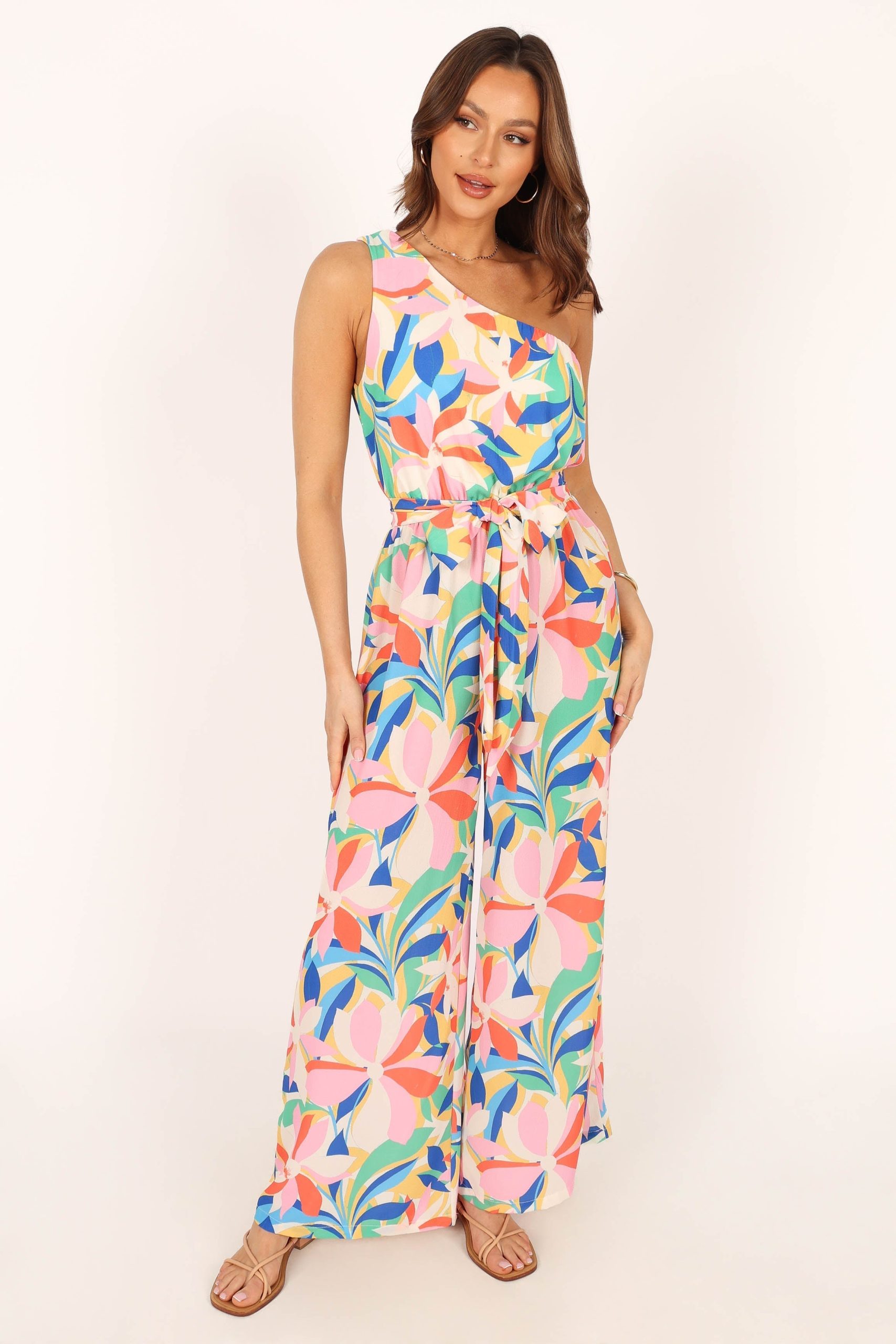 Belinda One Shoulder Jumpsuit - Floral - Image 3