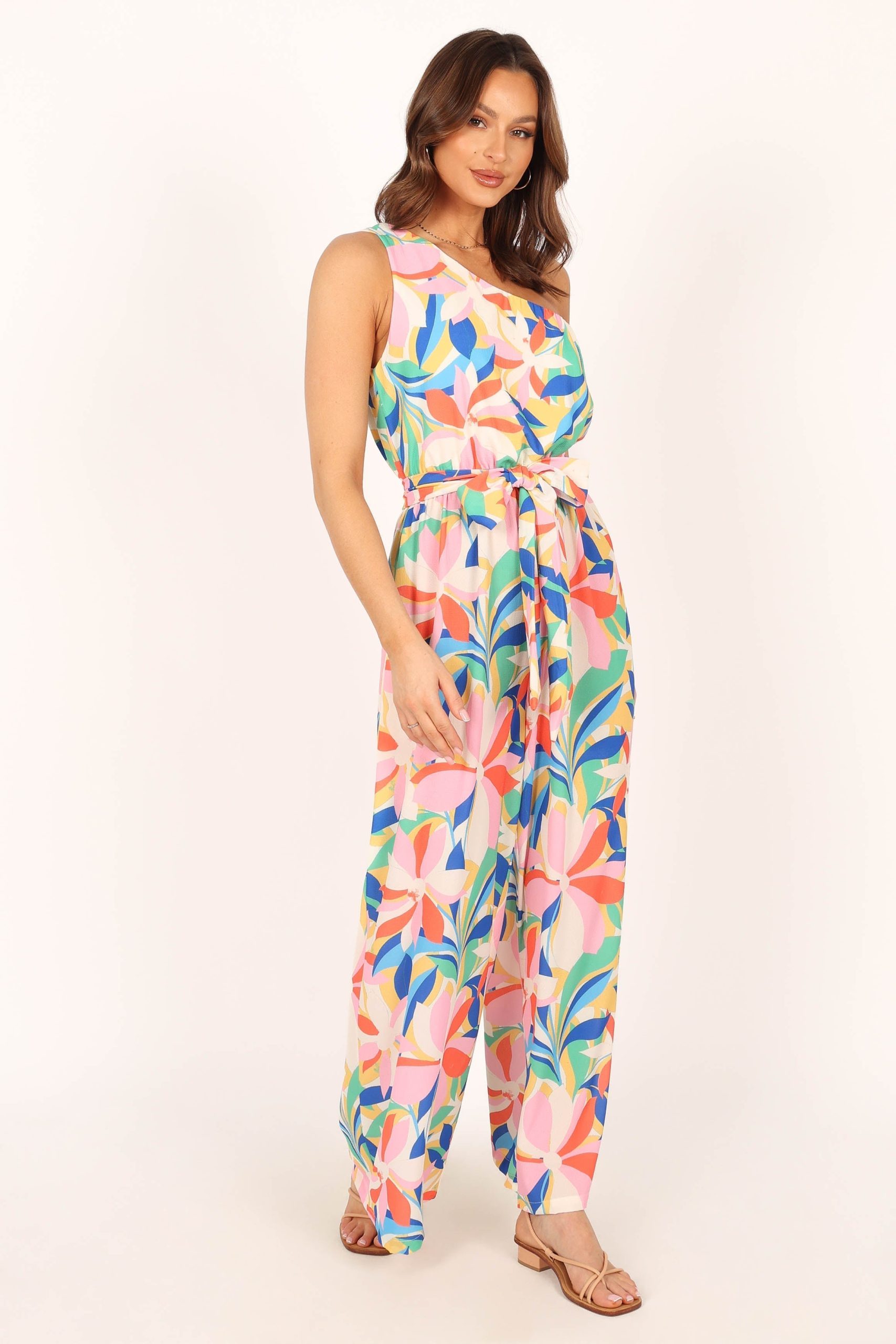 Belinda One Shoulder Jumpsuit - Floral - Image 7