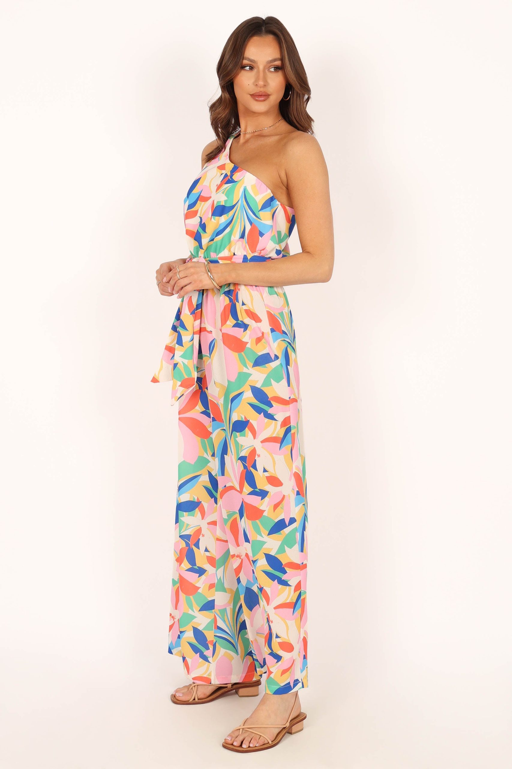 Belinda One Shoulder Jumpsuit - Floral - Image 6