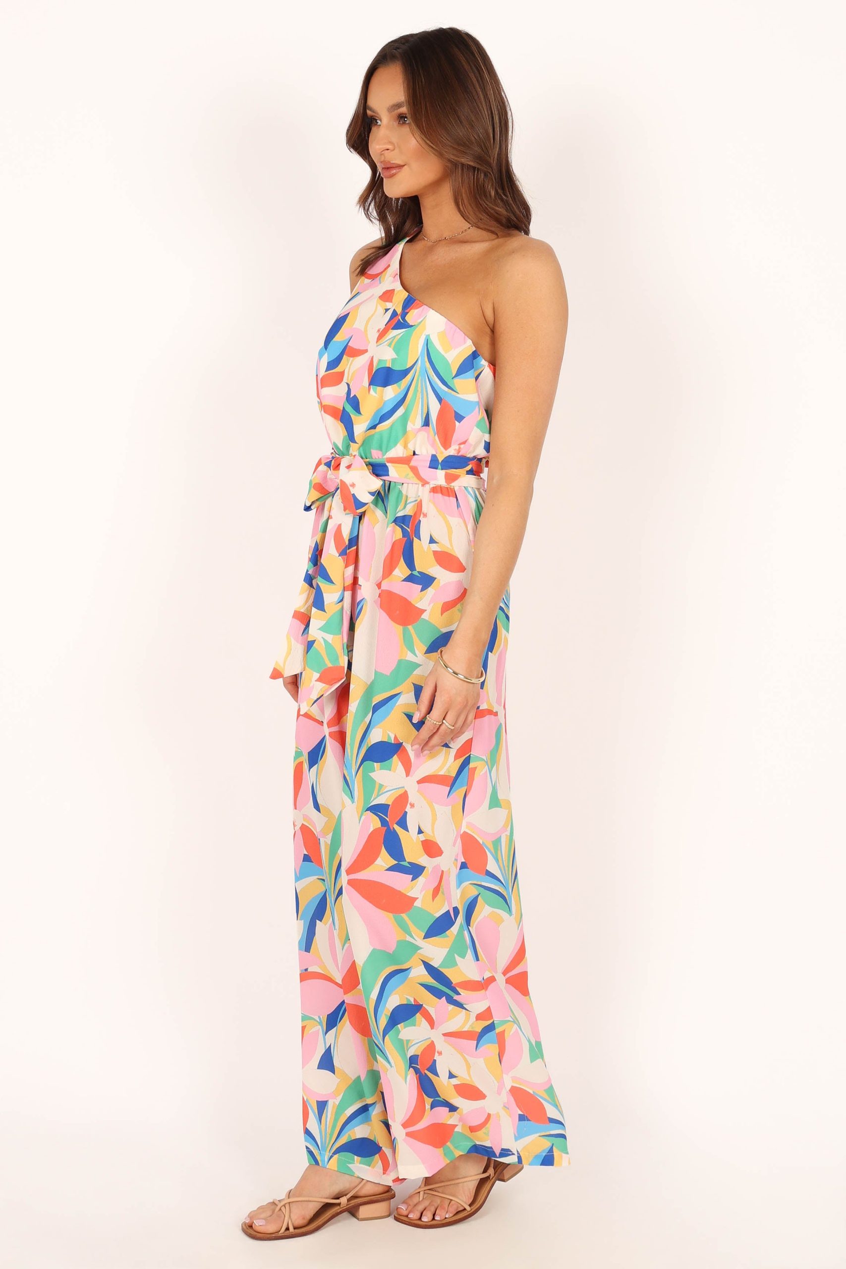 Belinda One Shoulder Jumpsuit - Floral - Image 8