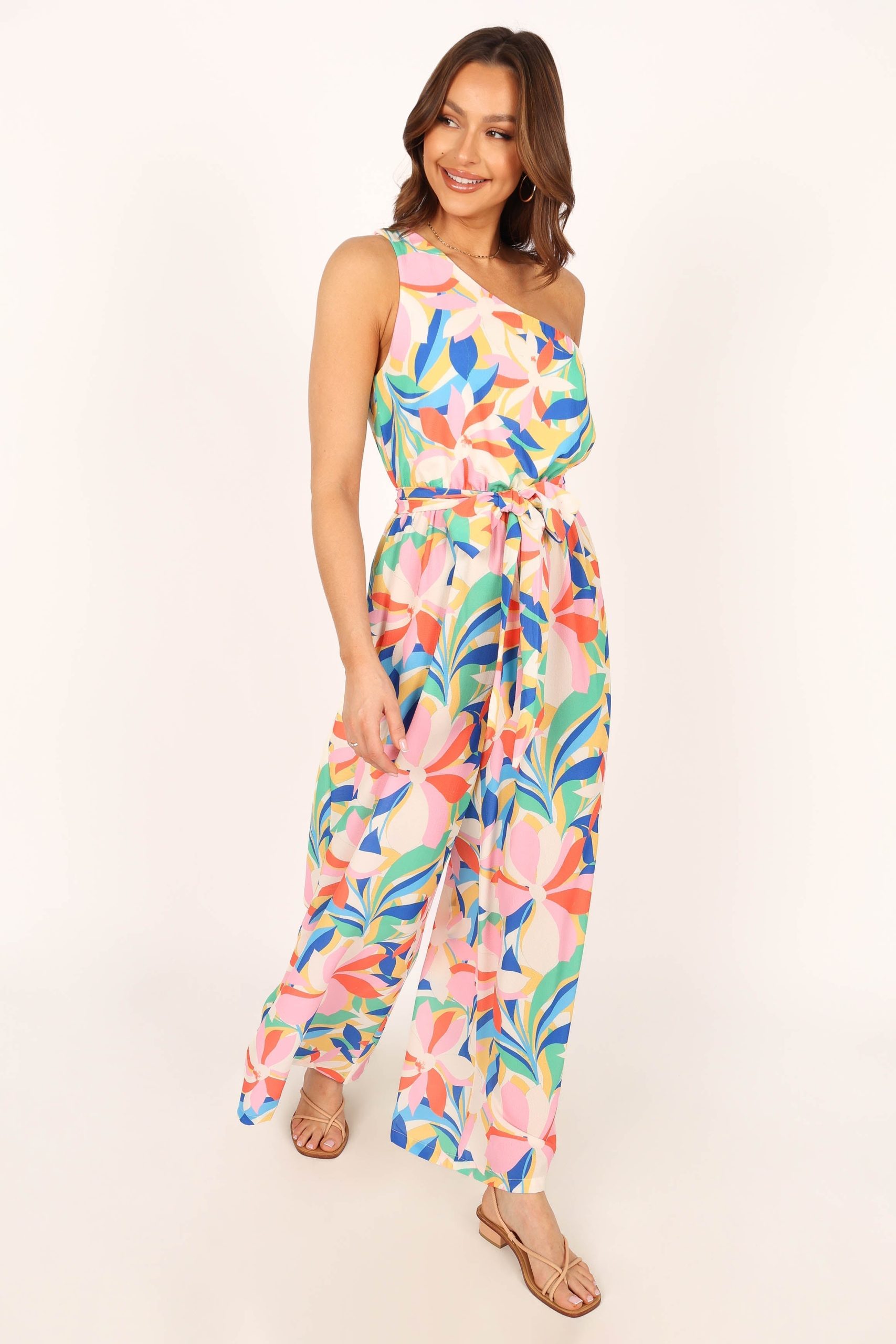 Belinda One Shoulder Jumpsuit - Floral - Image 10