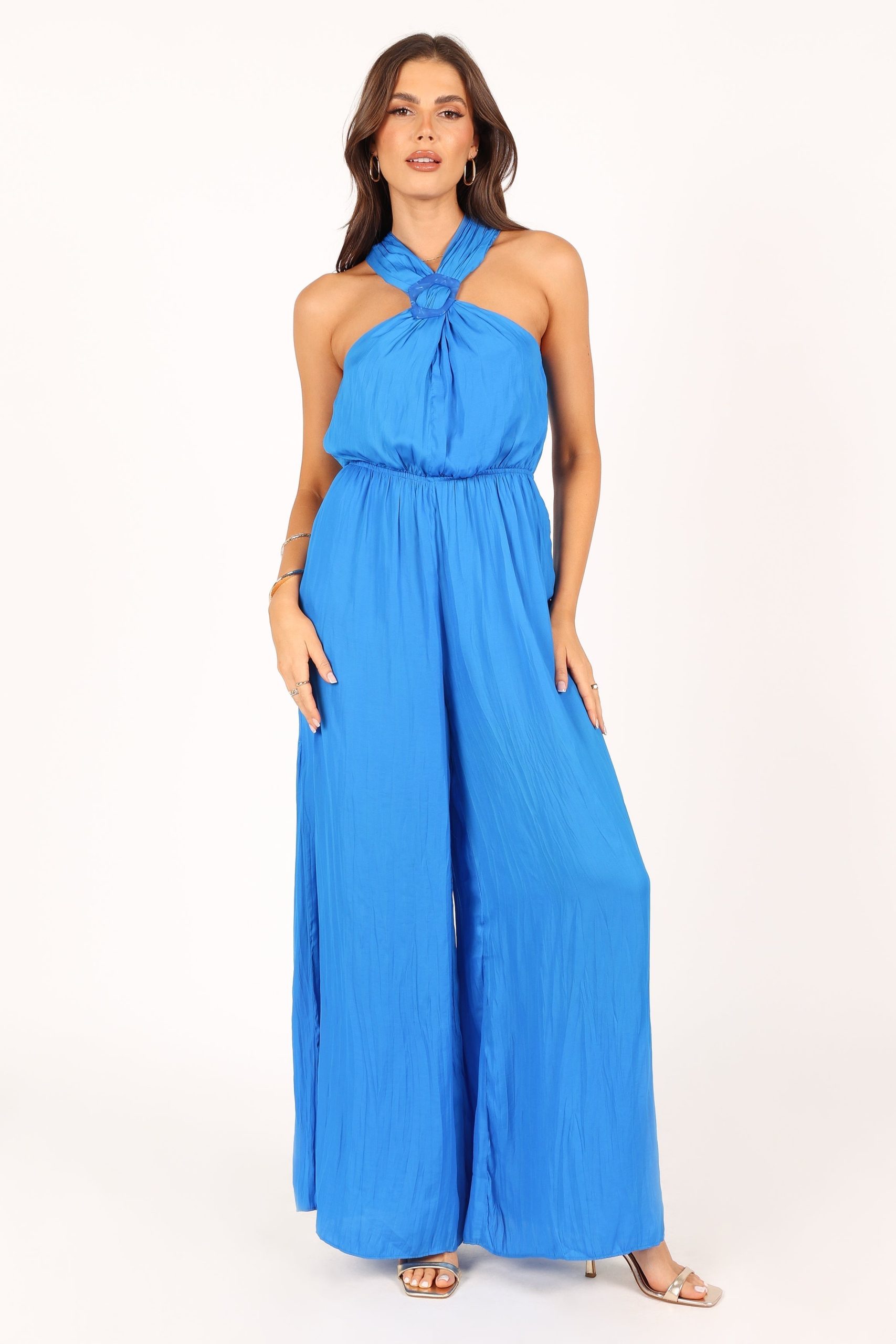 Dylan Wide Leg Jumpsuit - Blue - Image 3