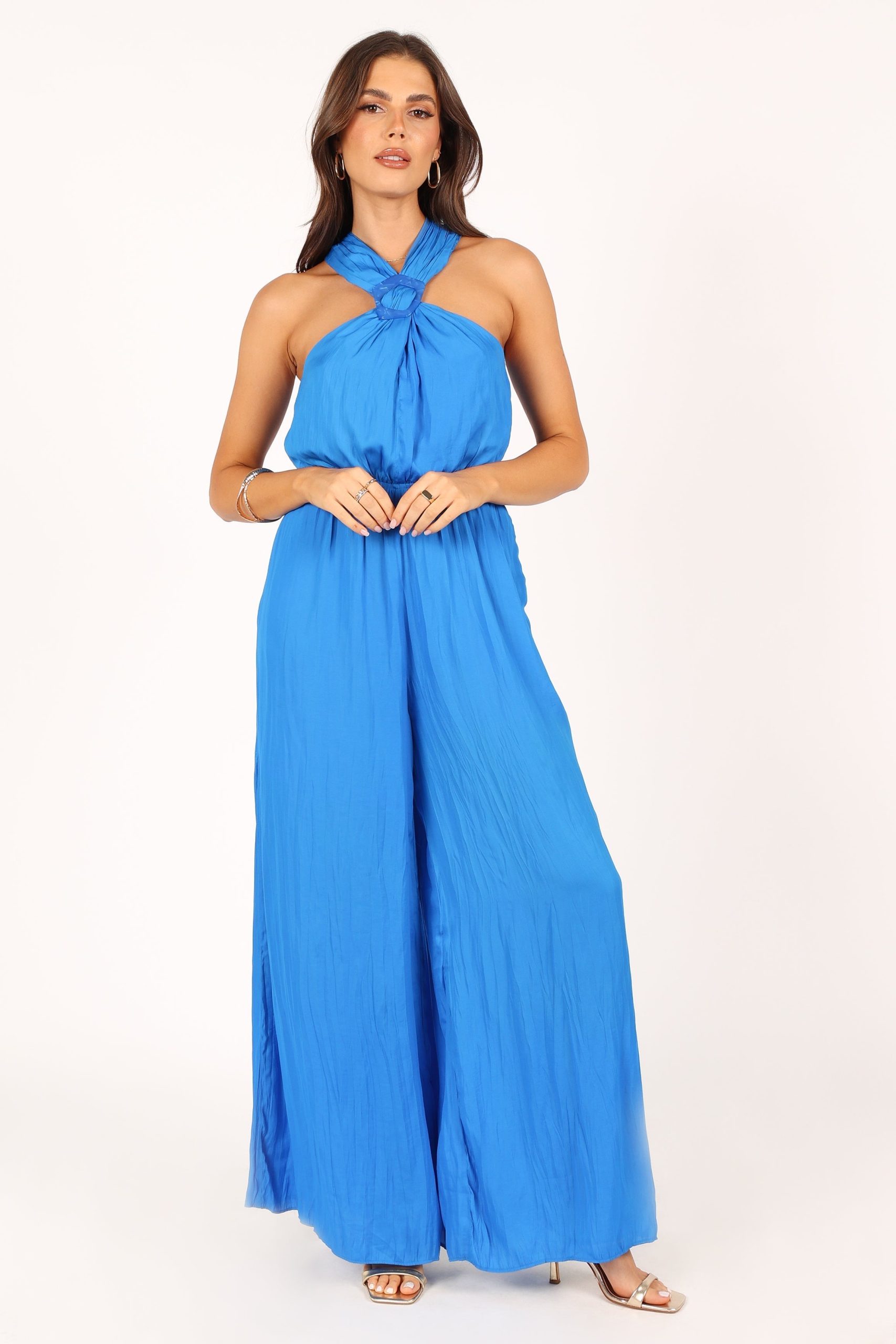 Dylan Wide Leg Jumpsuit - Blue - Image 12