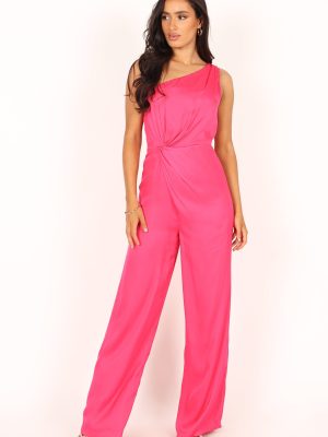 Isabel One Shoulder Jumpsuit - Pink