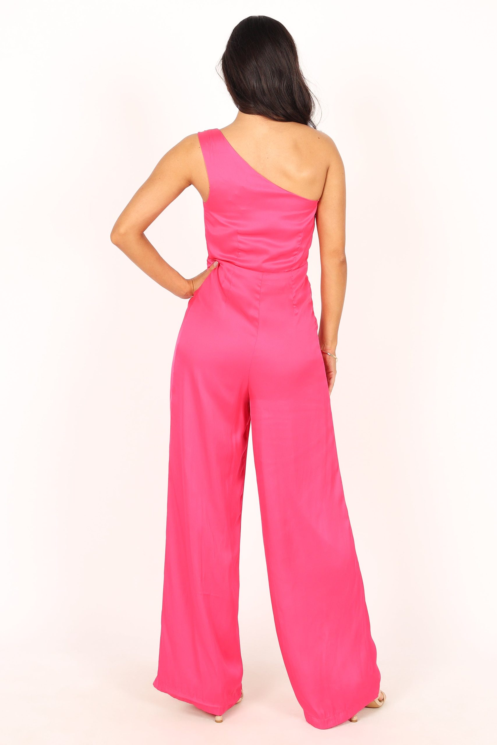 Isabel One Shoulder Jumpsuit - Pink - Image 2