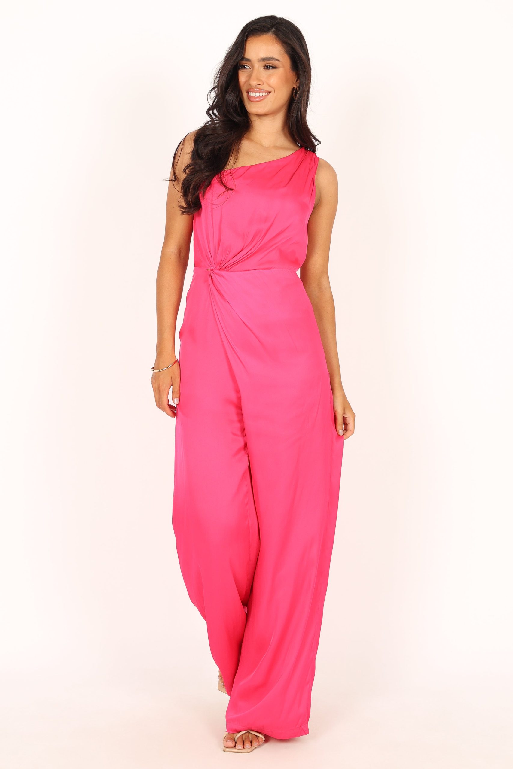 Isabel One Shoulder Jumpsuit - Pink - Image 6