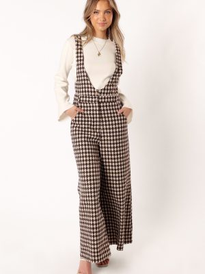 Jackson Jumpsuit - Tan Houndstooth
