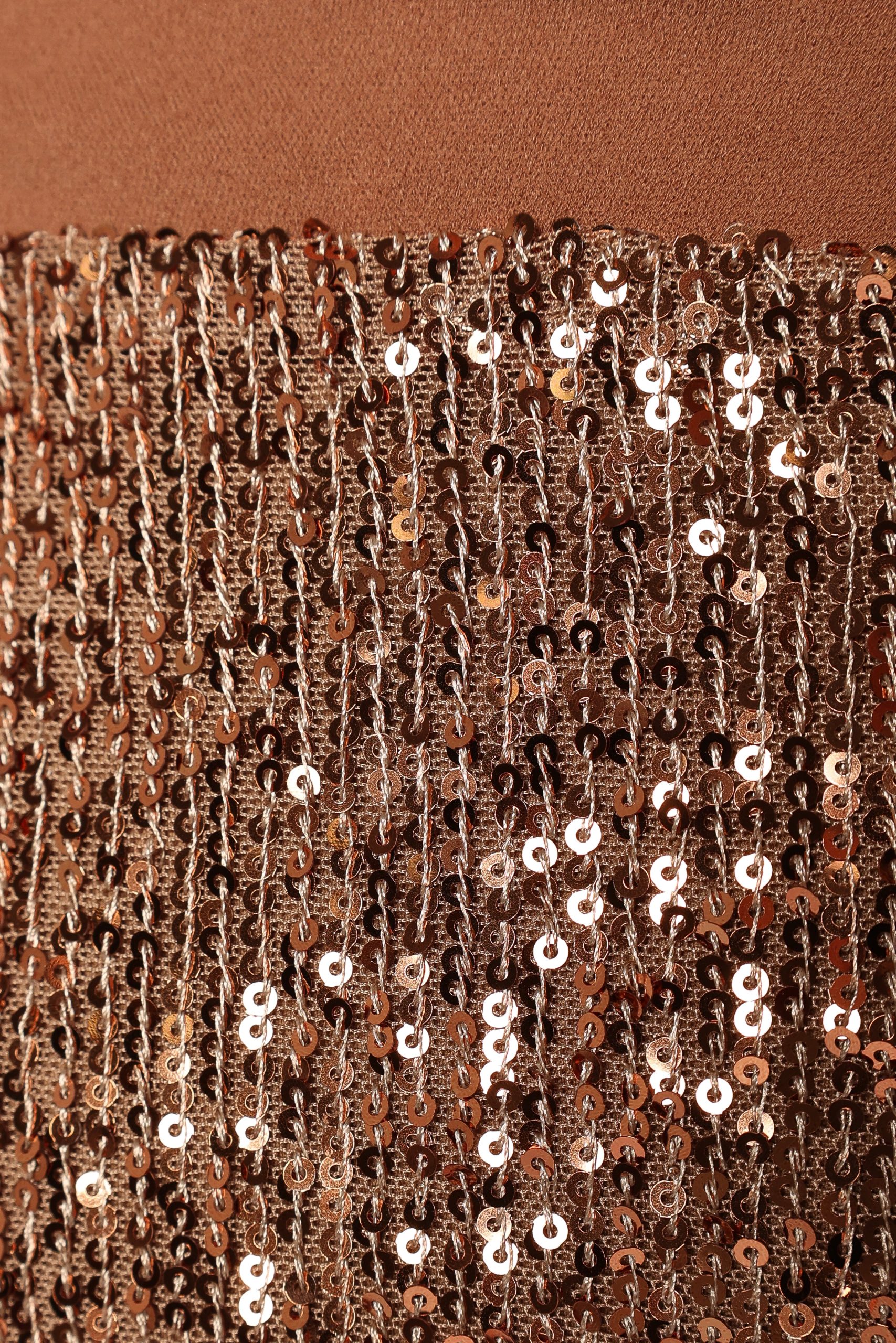 Jacquelin Bow Waist Sequin Jumpsuit - Tan - Image 7