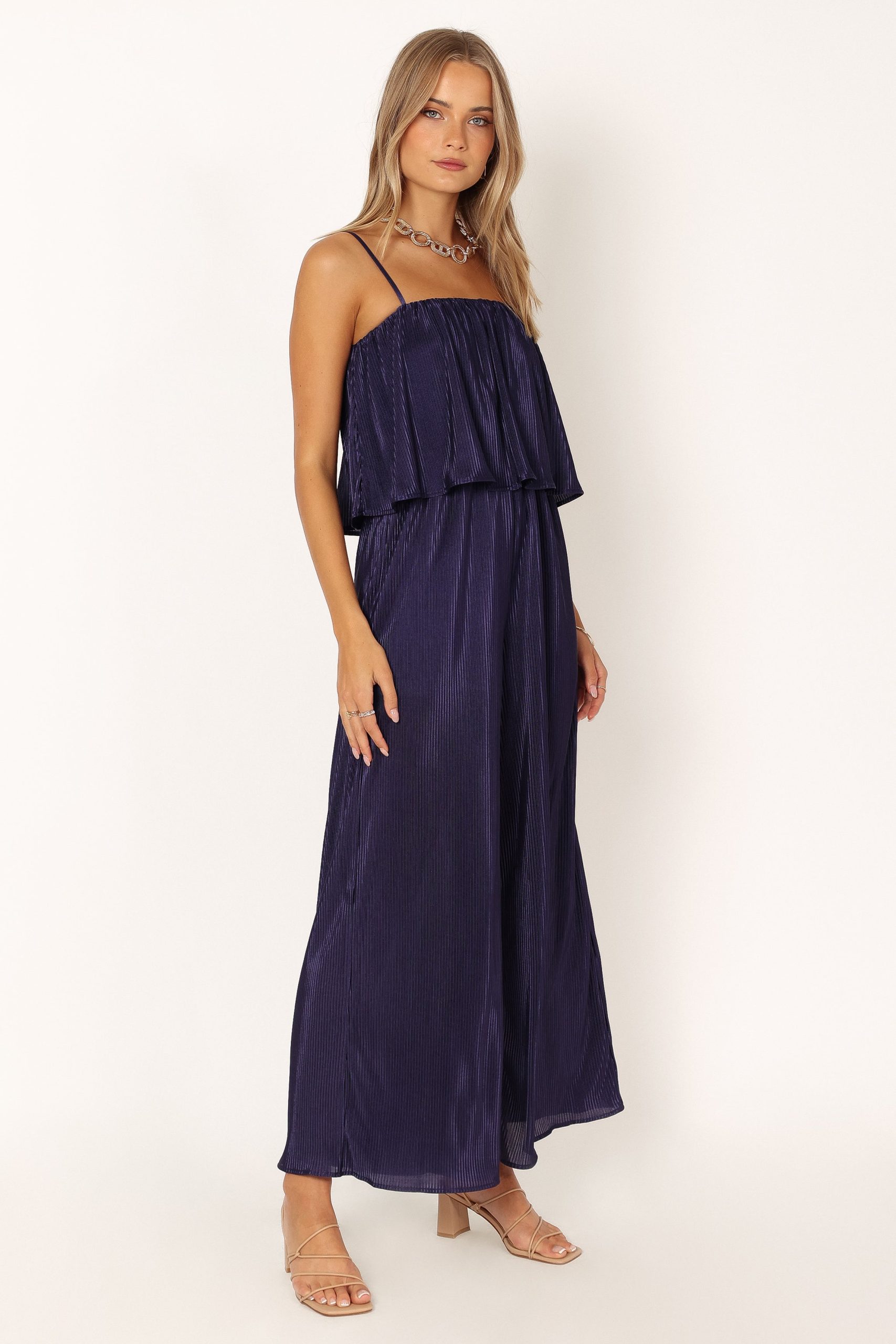 Jillian Plisse Jumpsuit - Navy - Image 3