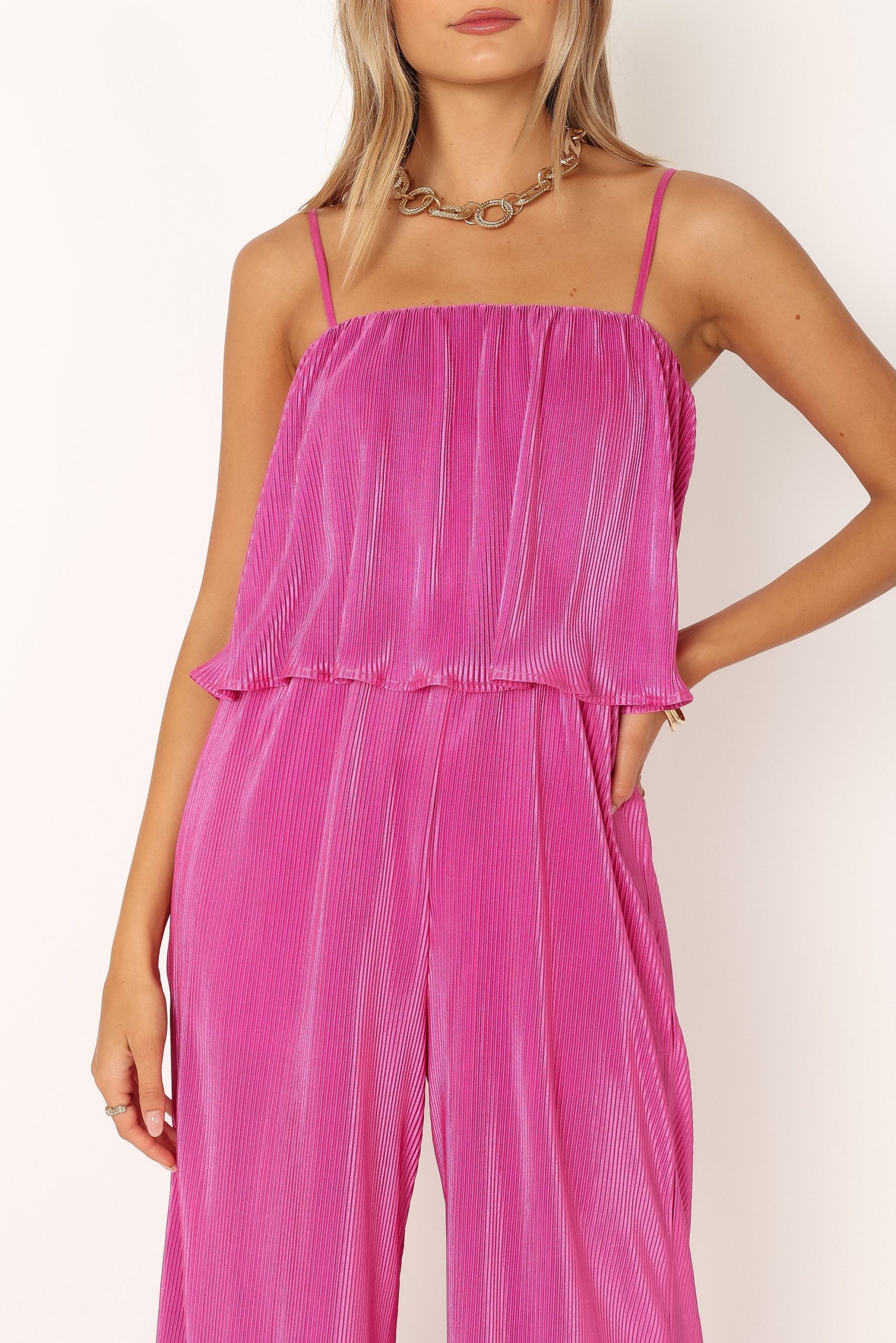 Jillian Plisse Jumpsuit - Orchid - Image 2