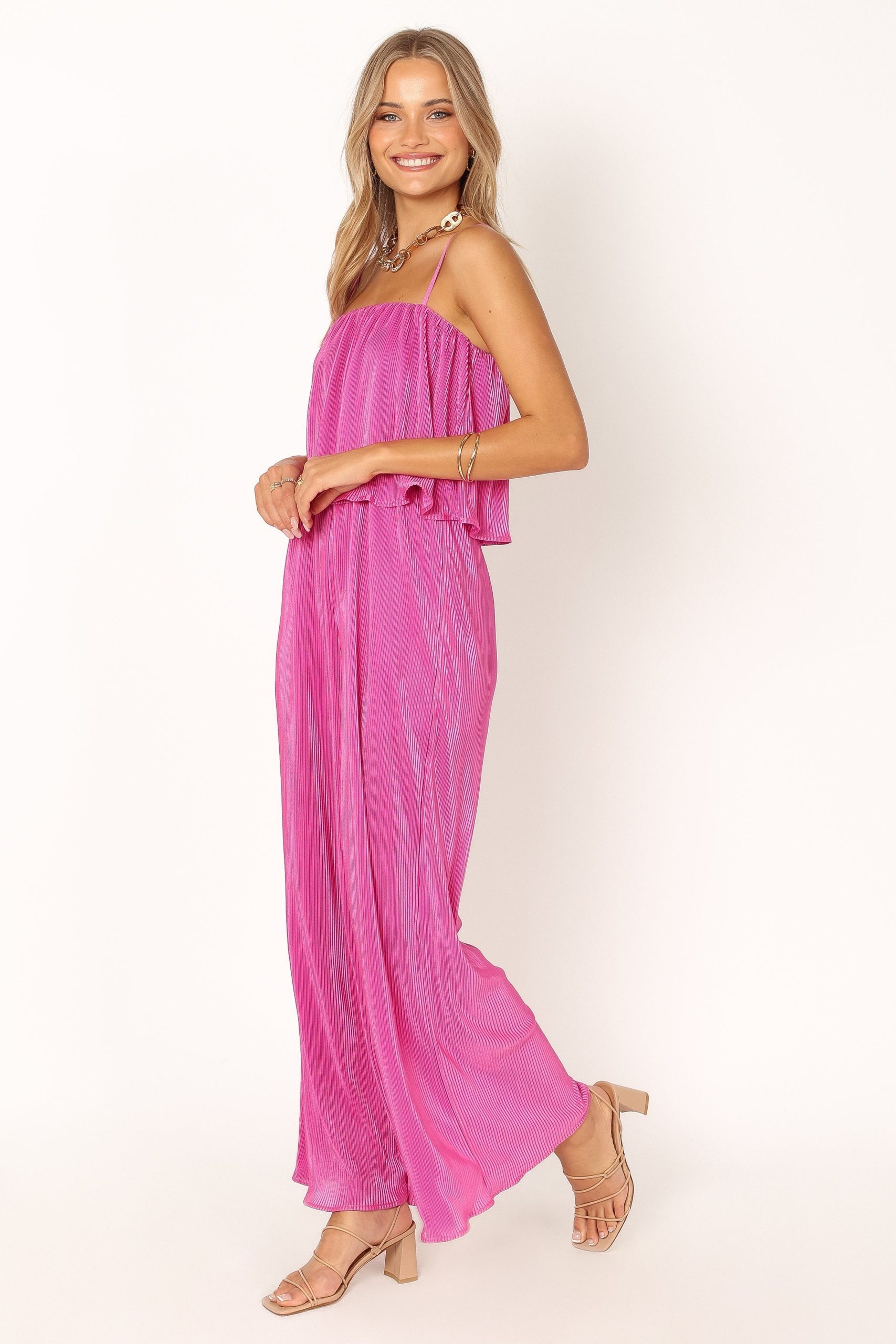 Jillian Plisse Jumpsuit - Orchid - Image 3