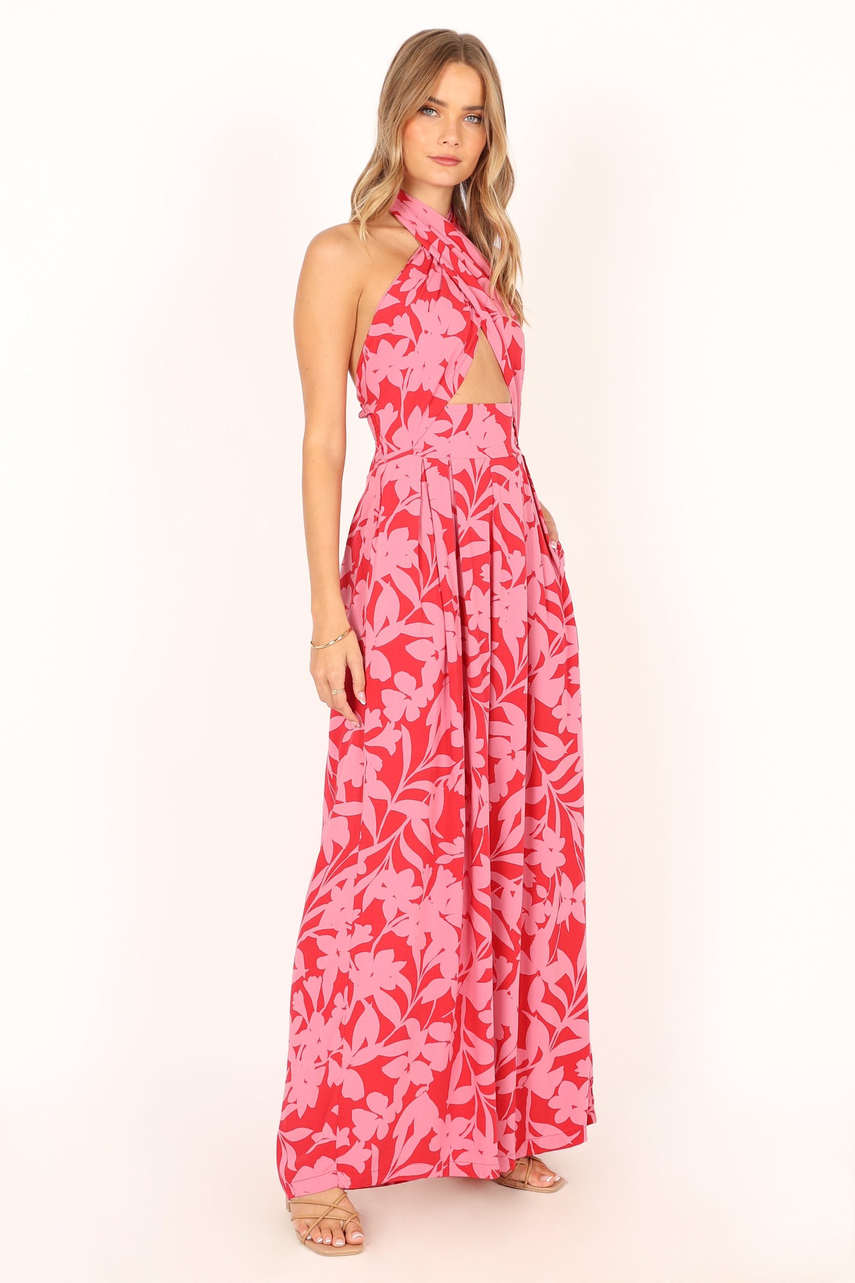 LeLe Halter Jumpsuit - Red/Pink - Image 5