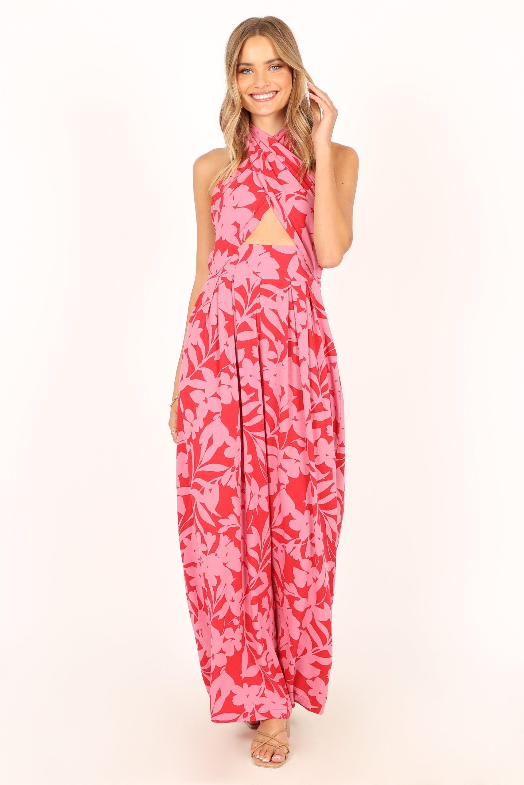 LeLe Halter Jumpsuit - Red/Pink - Image 7