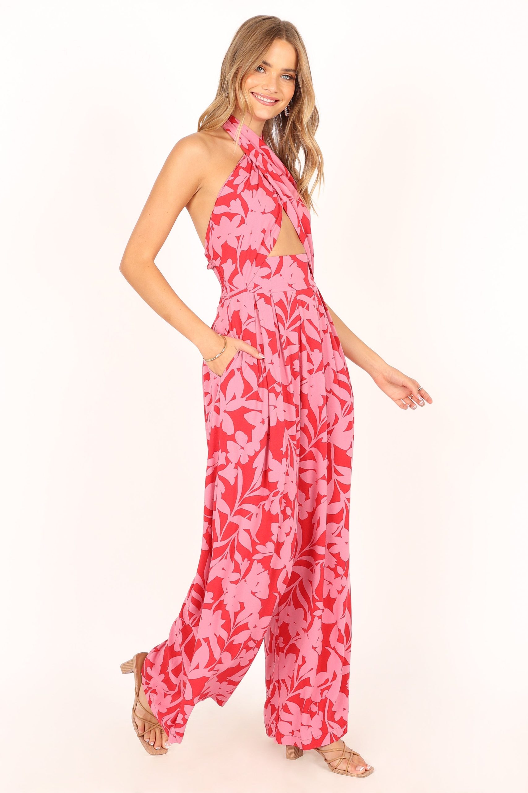 LeLe Halter Jumpsuit - Red/Pink - Image 6