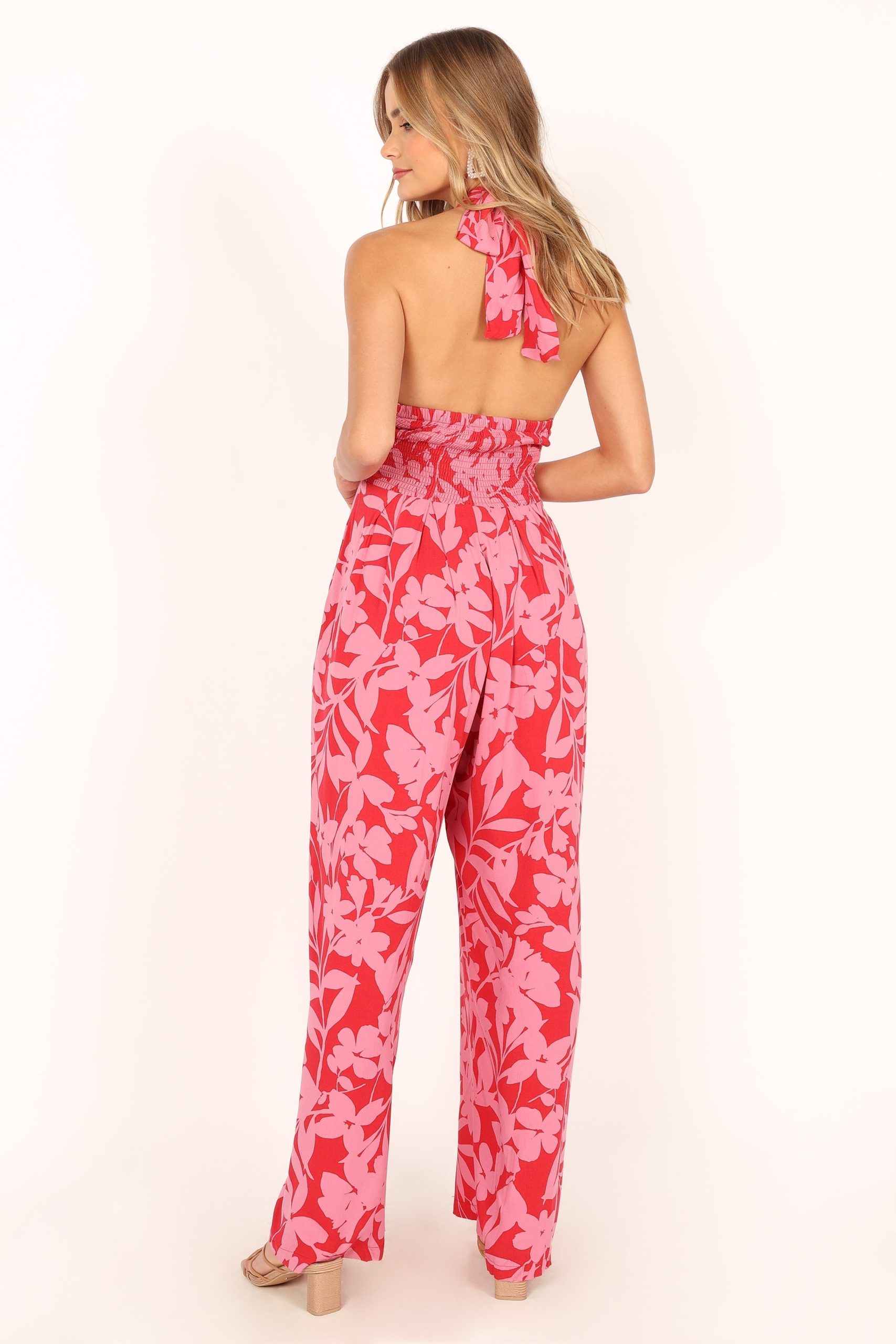 LeLe Halter Jumpsuit - Red/Pink - Image 3