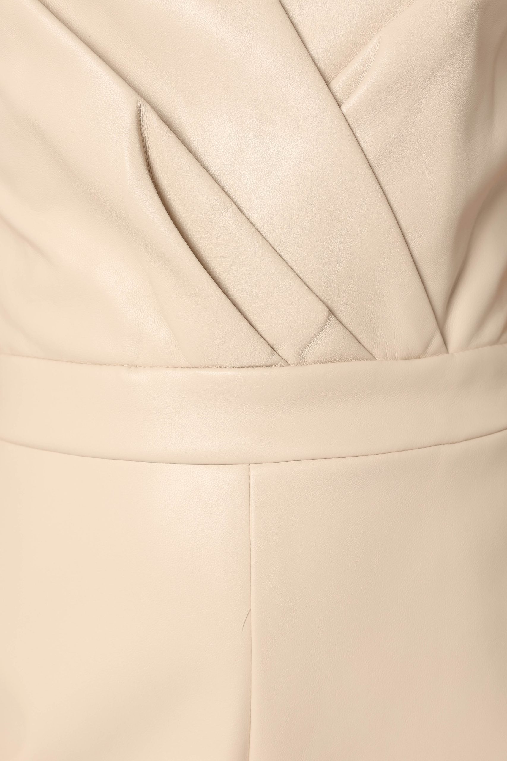 Mikaela Faux Leather Romper - Ecru - Image 8