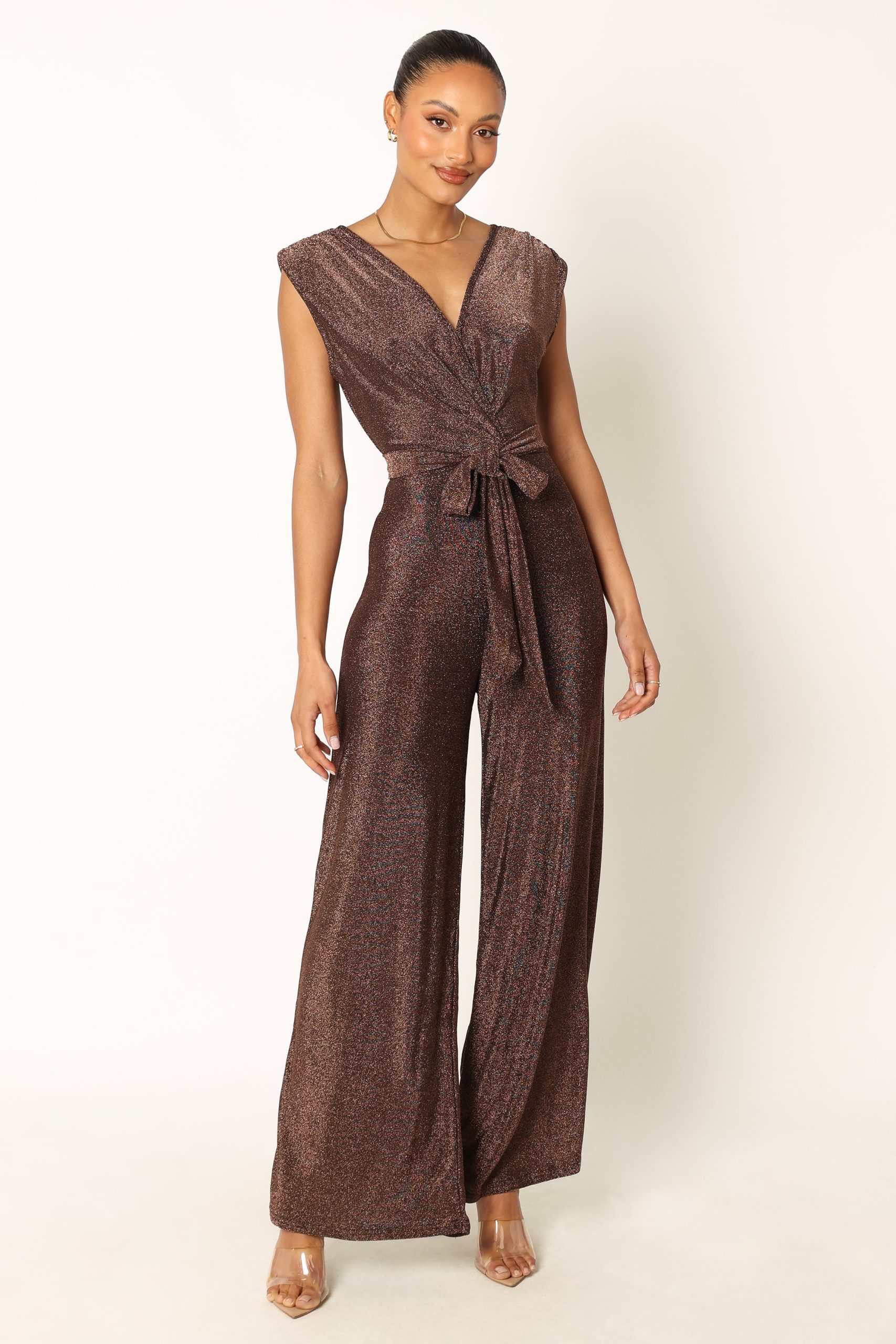Nora Wide Leg Jumpsuit - Chocolate - Image 7