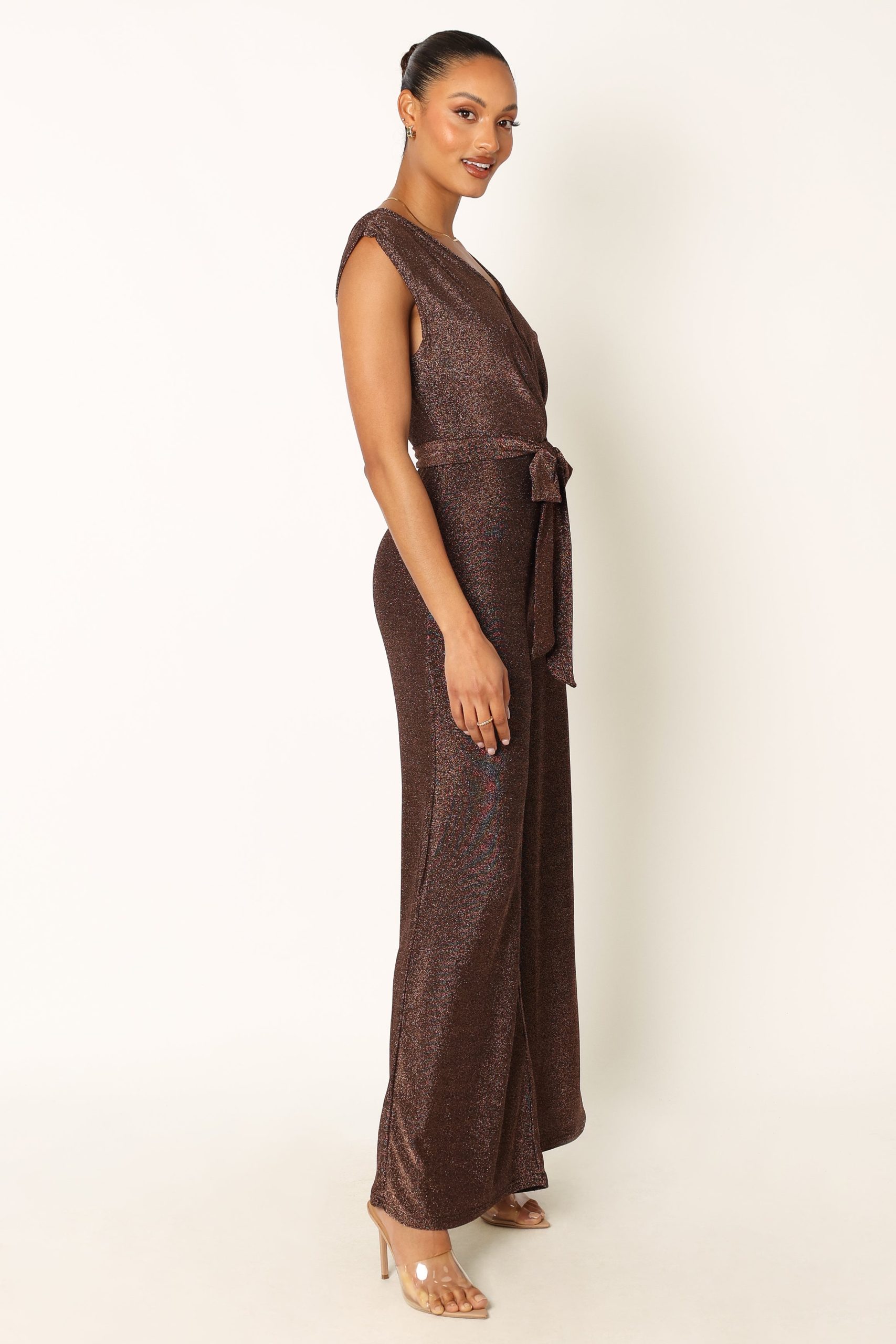 Nora Wide Leg Jumpsuit - Chocolate - Image 9