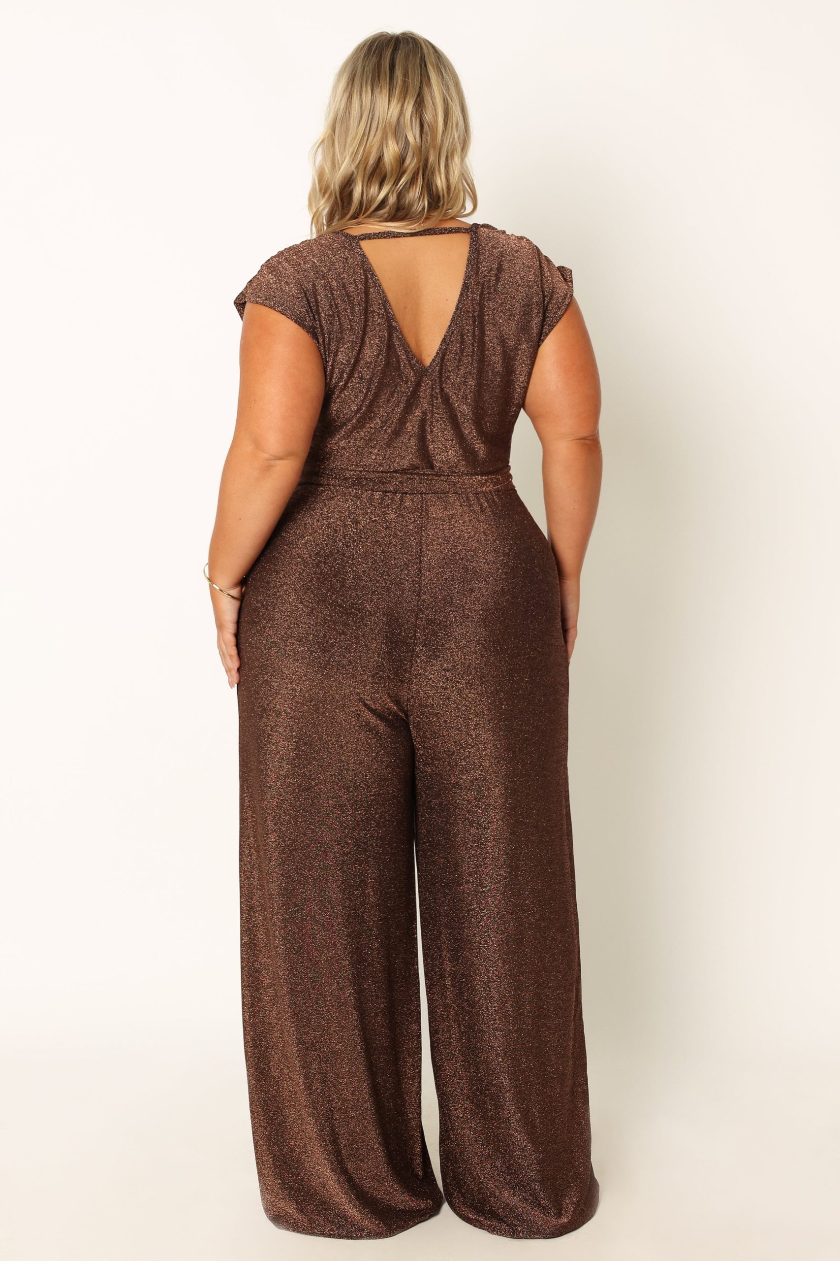 Nora Wide Leg Jumpsuit - Chocolate - Image 3