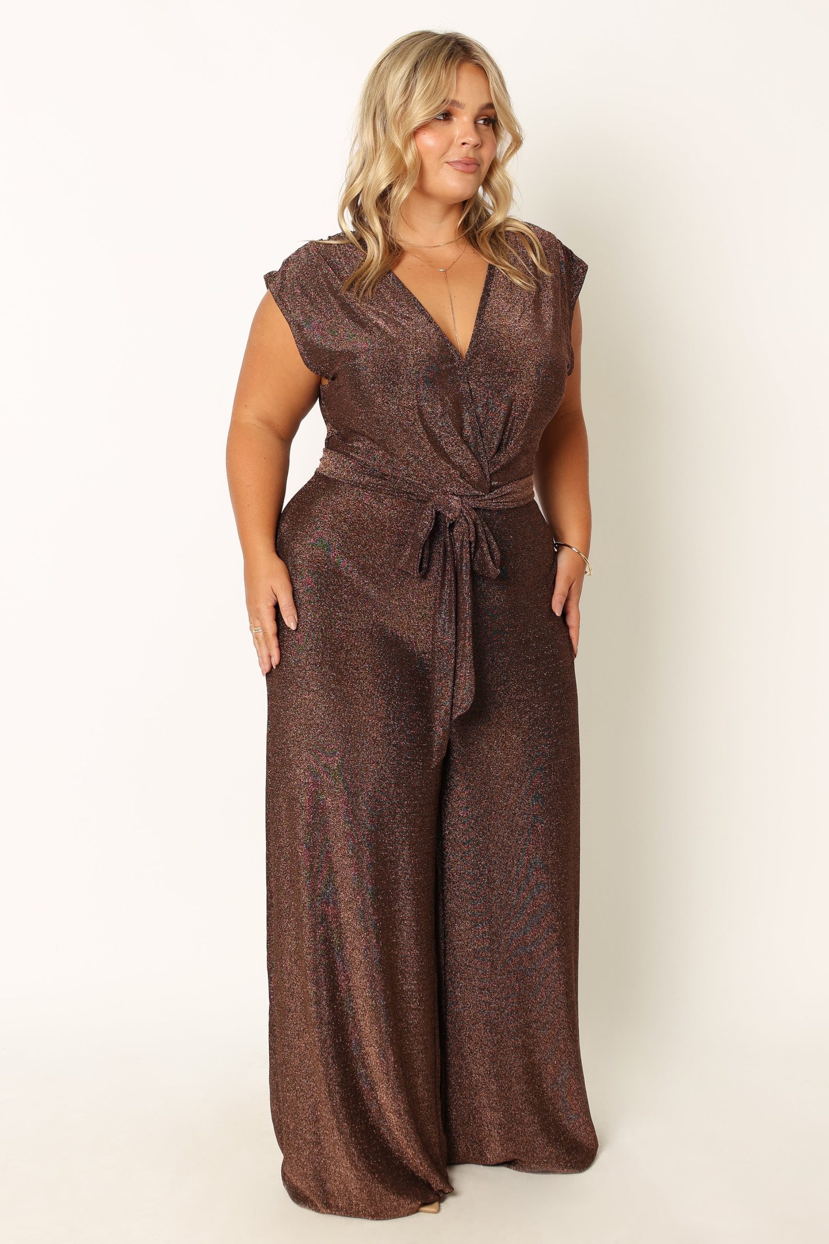 Nora Wide Leg Jumpsuit - Chocolate - Image 6