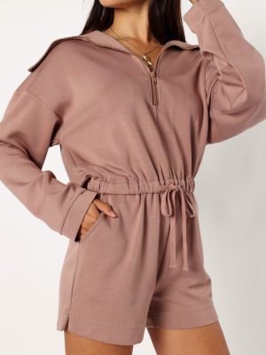 Peri Sweater Romper - Mocha