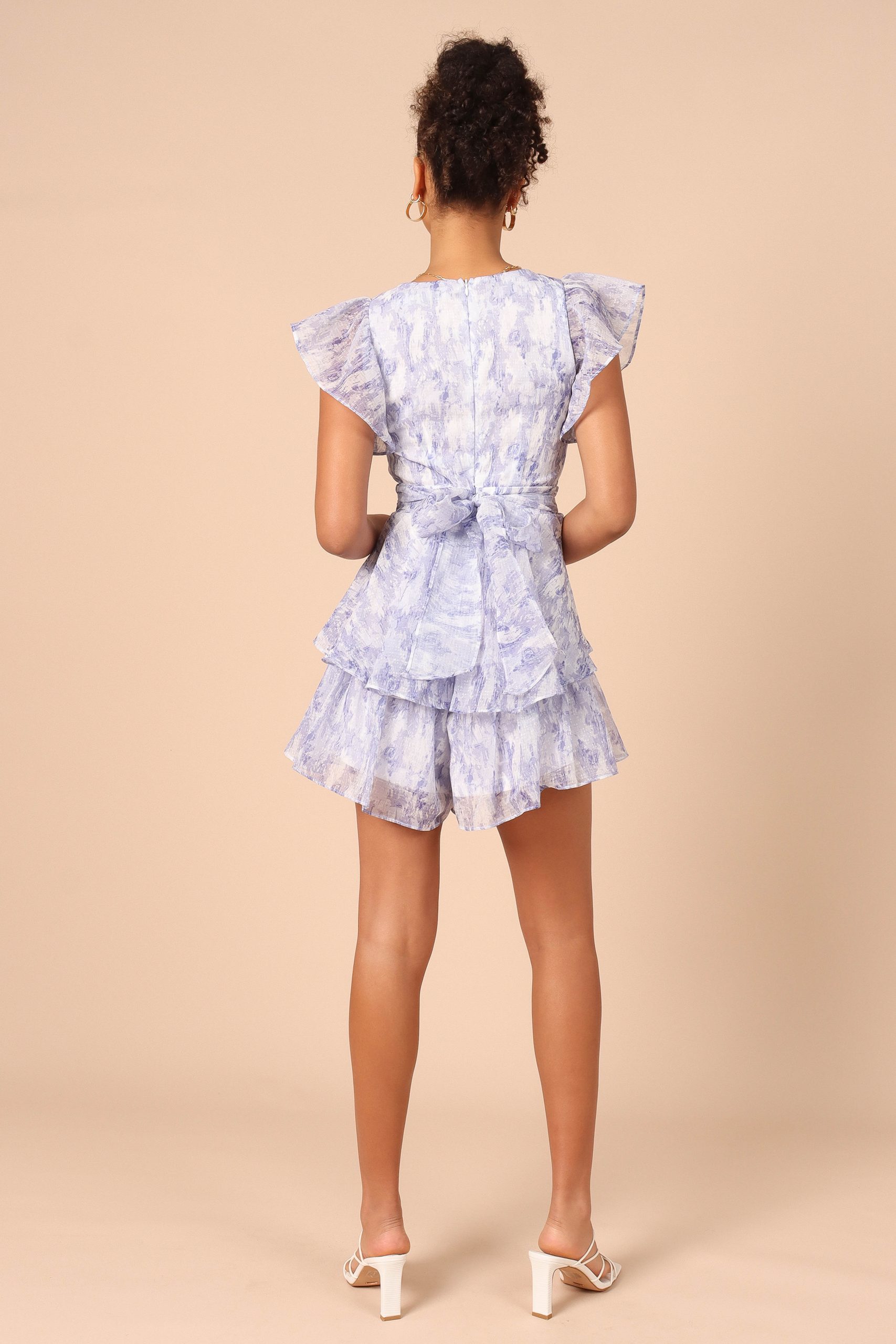Rosalita Frill Sleeve Romper - Lilac - Image 8