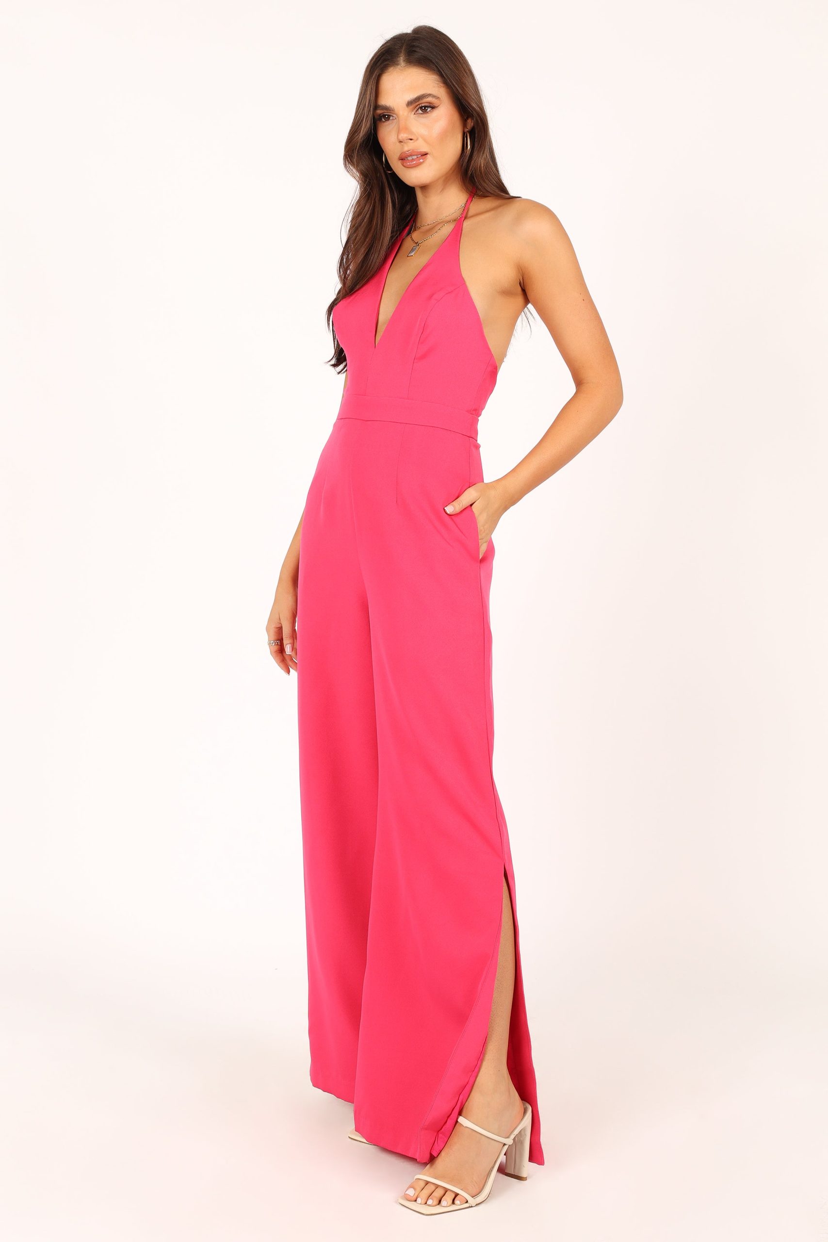 Rumi Wide Leg Jumpsuit - Hot Pink - Image 6