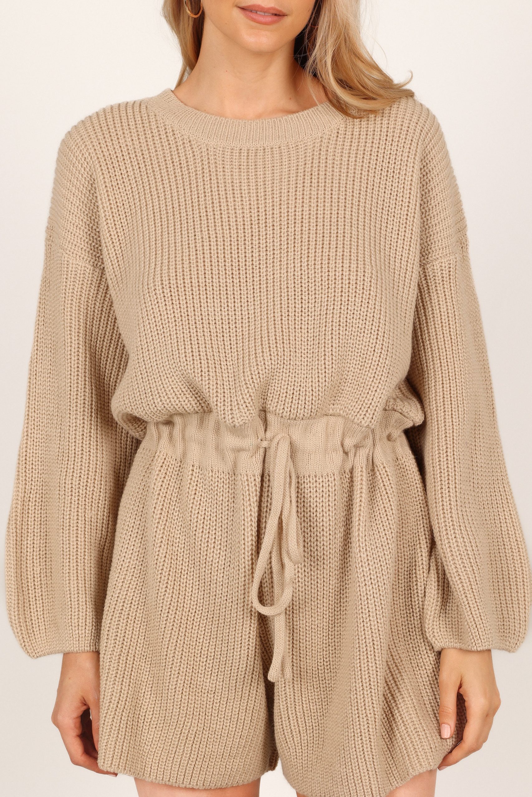 Sloane Sweater Romper - Taupe - Image 2