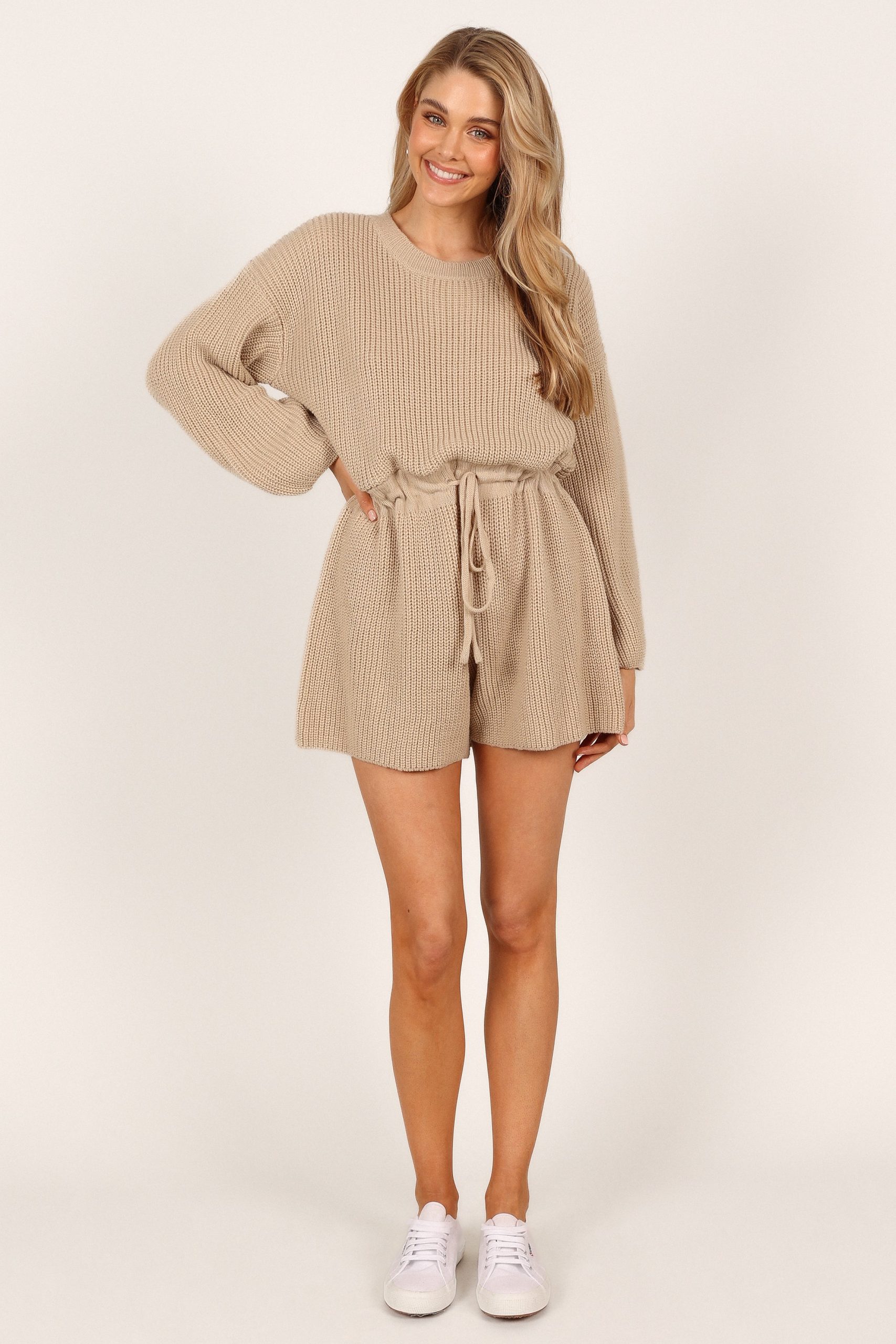 Sloane Sweater Romper - Taupe - Image 3